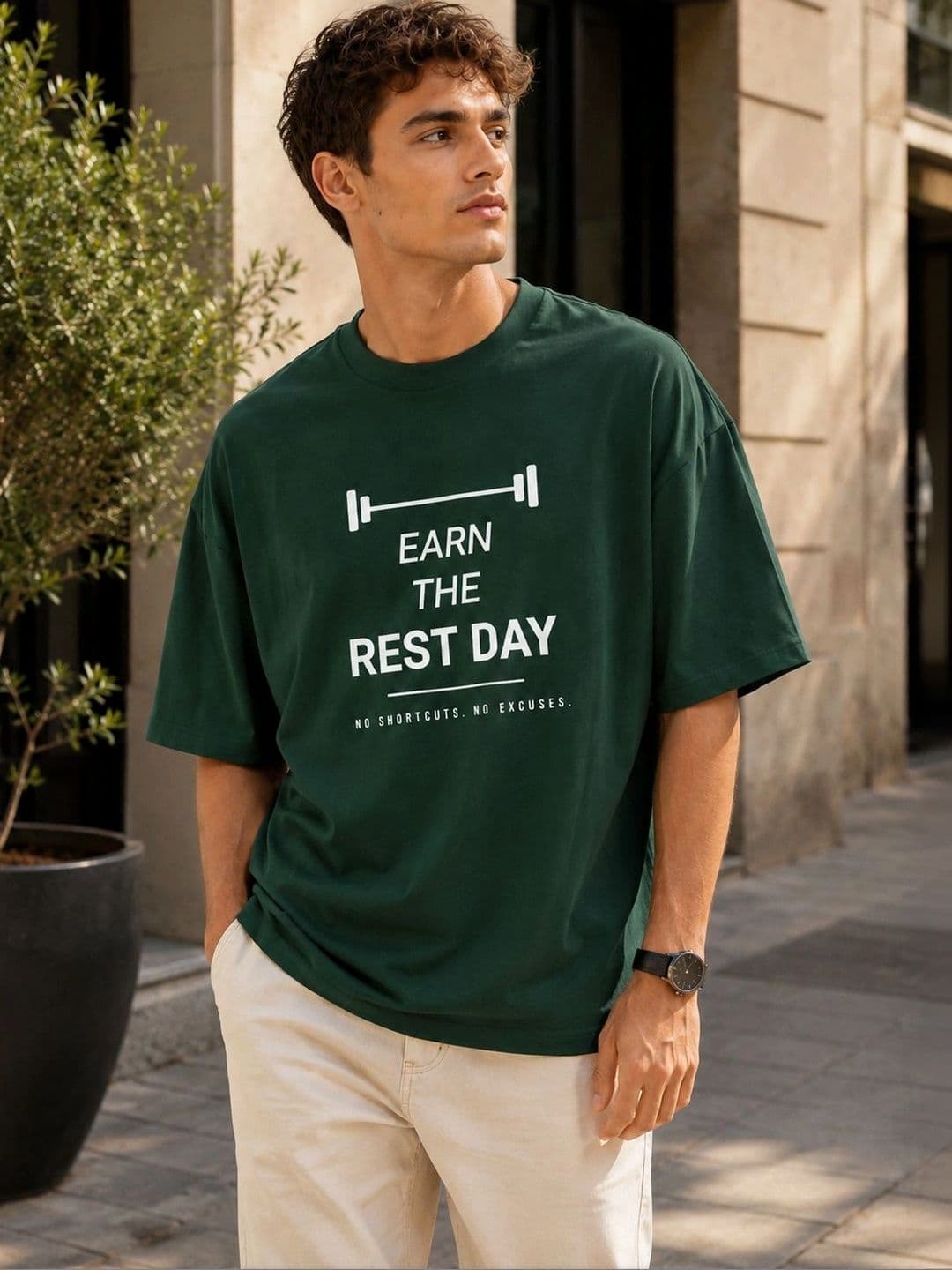 Mast & Harbour Men Typography Printed Drop-Shoulder Sleeves T-shirt - view 1