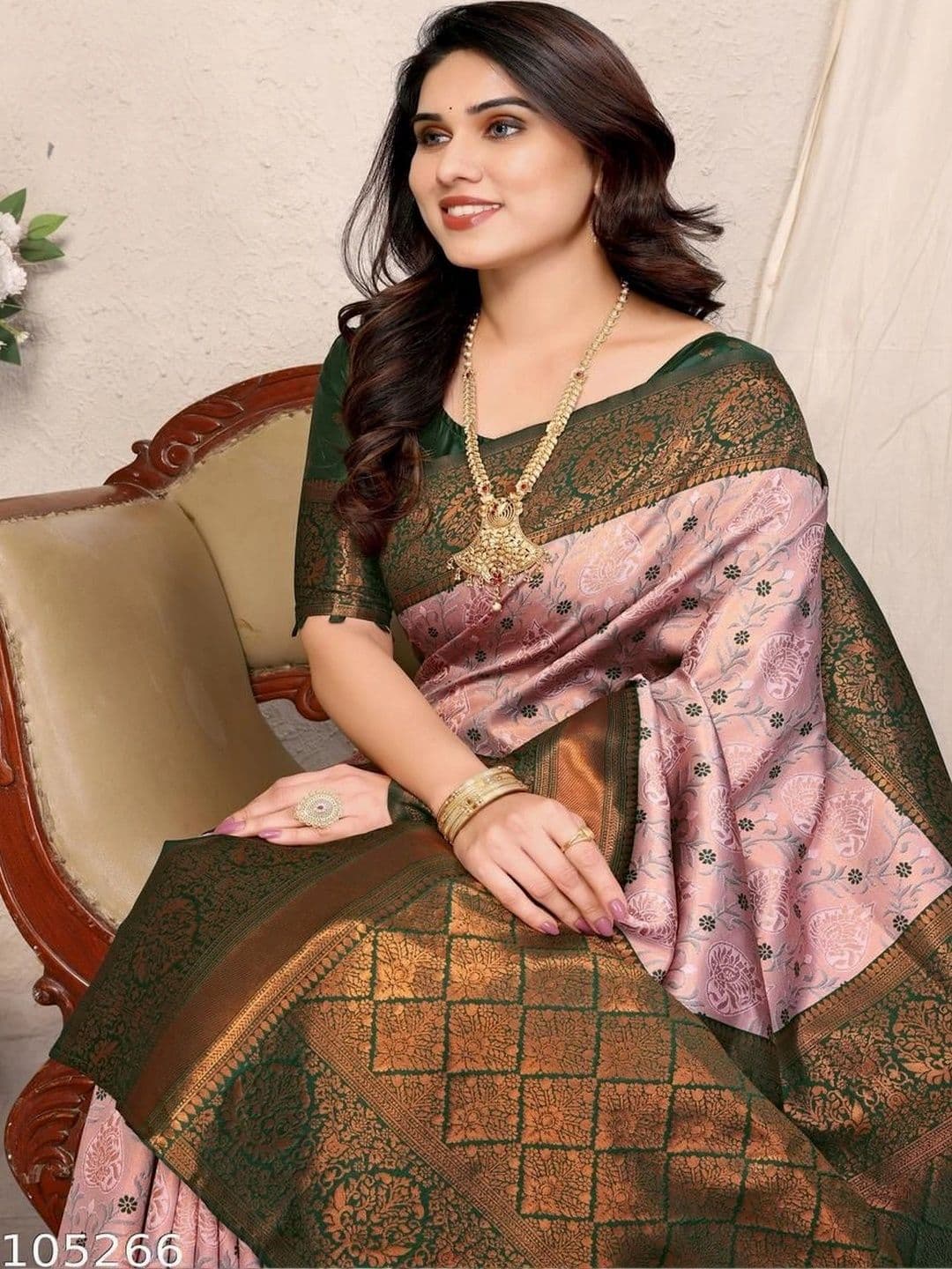 ELAIRA DESIGNS Woven Design Zari Art Silk Designer Banarasi Saree thumbnail 2