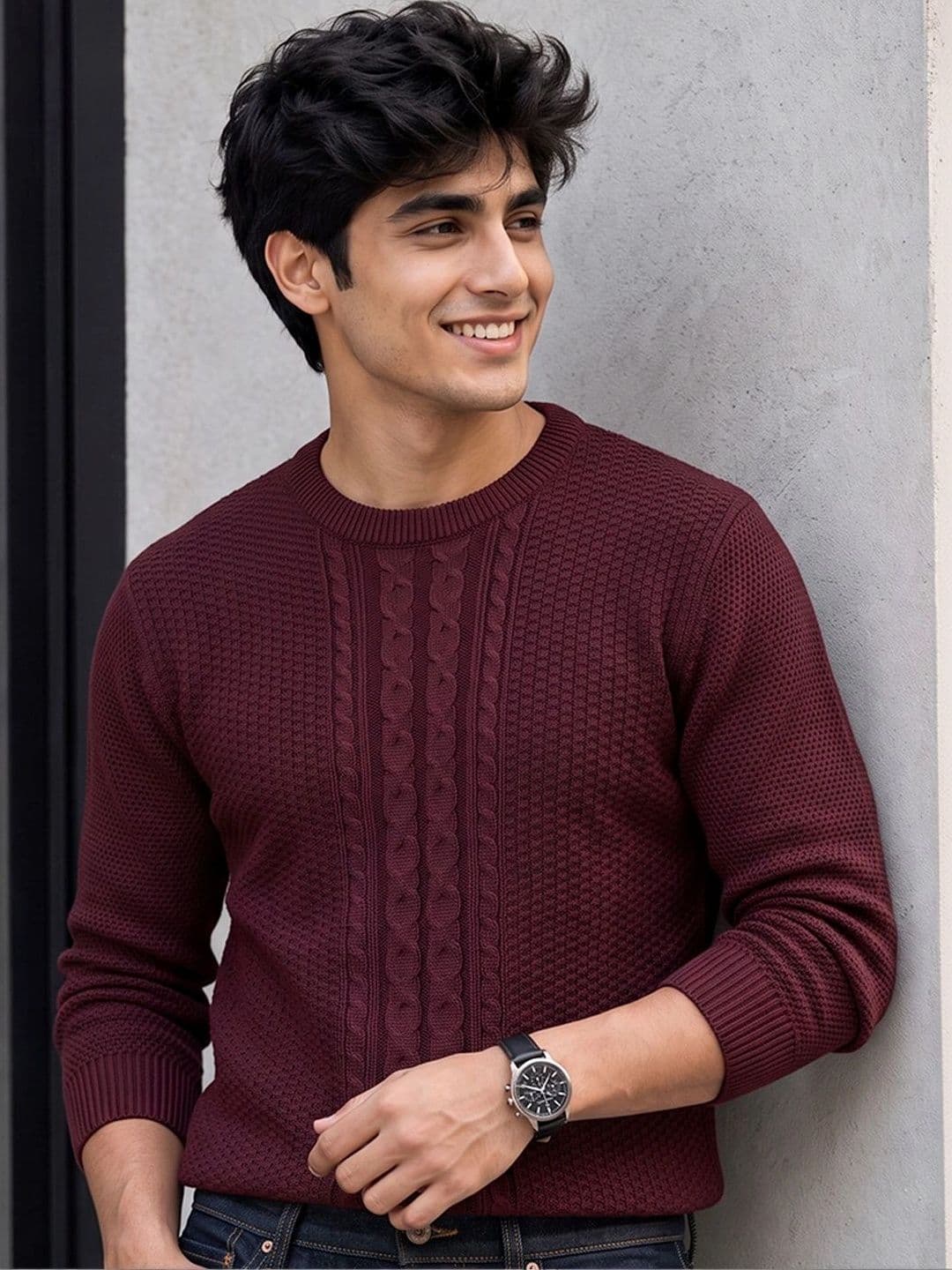 Mast & Harbour Men Cable Knit Pullover - view 1