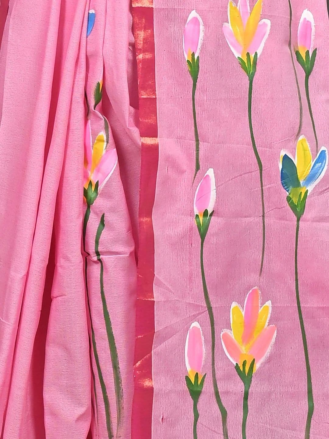 PuJoy  Women Ethnic Motifs Sequinned Pure Cotton Handloom Taant Saree thumbnail 3