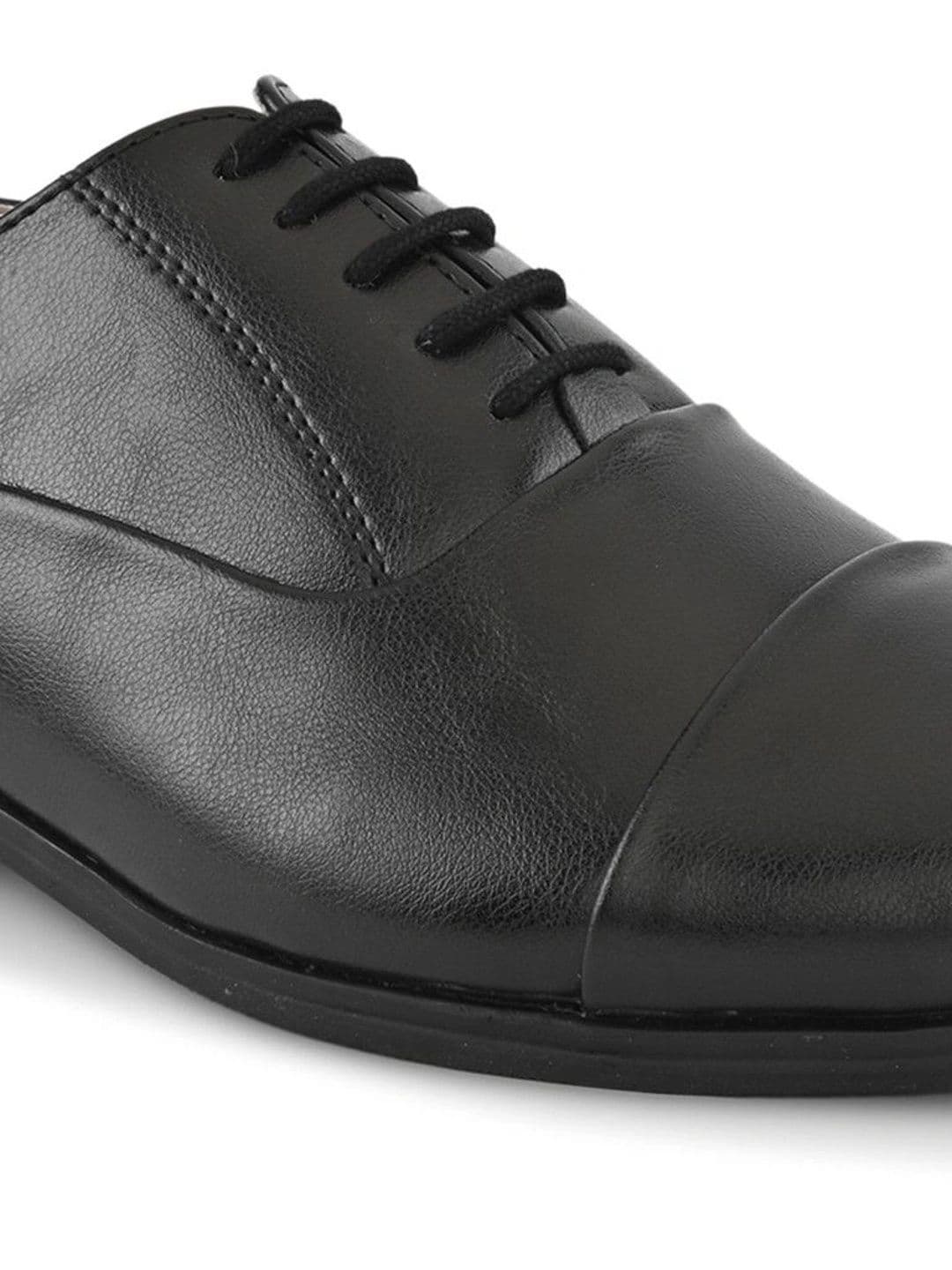 House of Pataudi Men Textured Formal Oxfords thumbnail 4