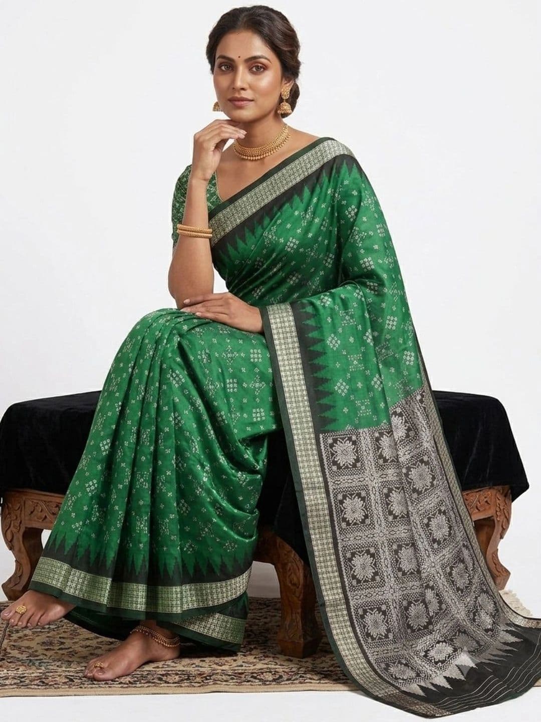 SHOPSILK Bandhani Art Silk Sambalpuri Saree thumbnail 2