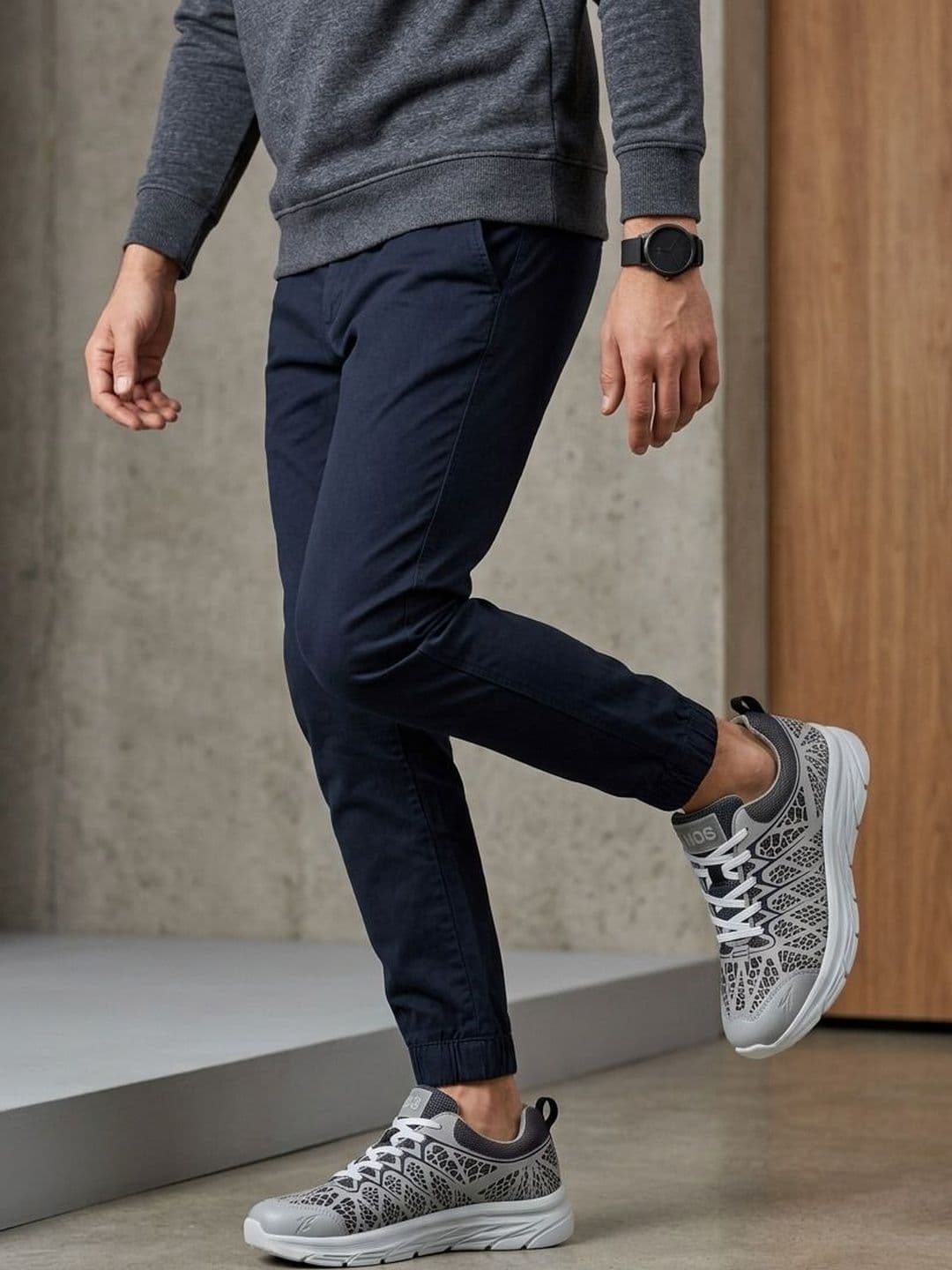 HOS Men FLORIO Textured PU Coated Leather Sneakers Lace-Up Casual Daily Wear Shoes thumbnail 7