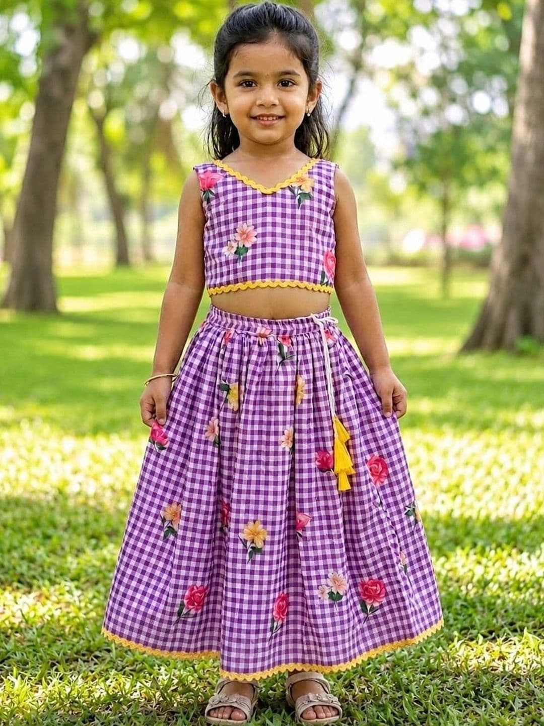 SAKA DESIGNS Girls Printed Ready to Wear Lehenga & - view 1
