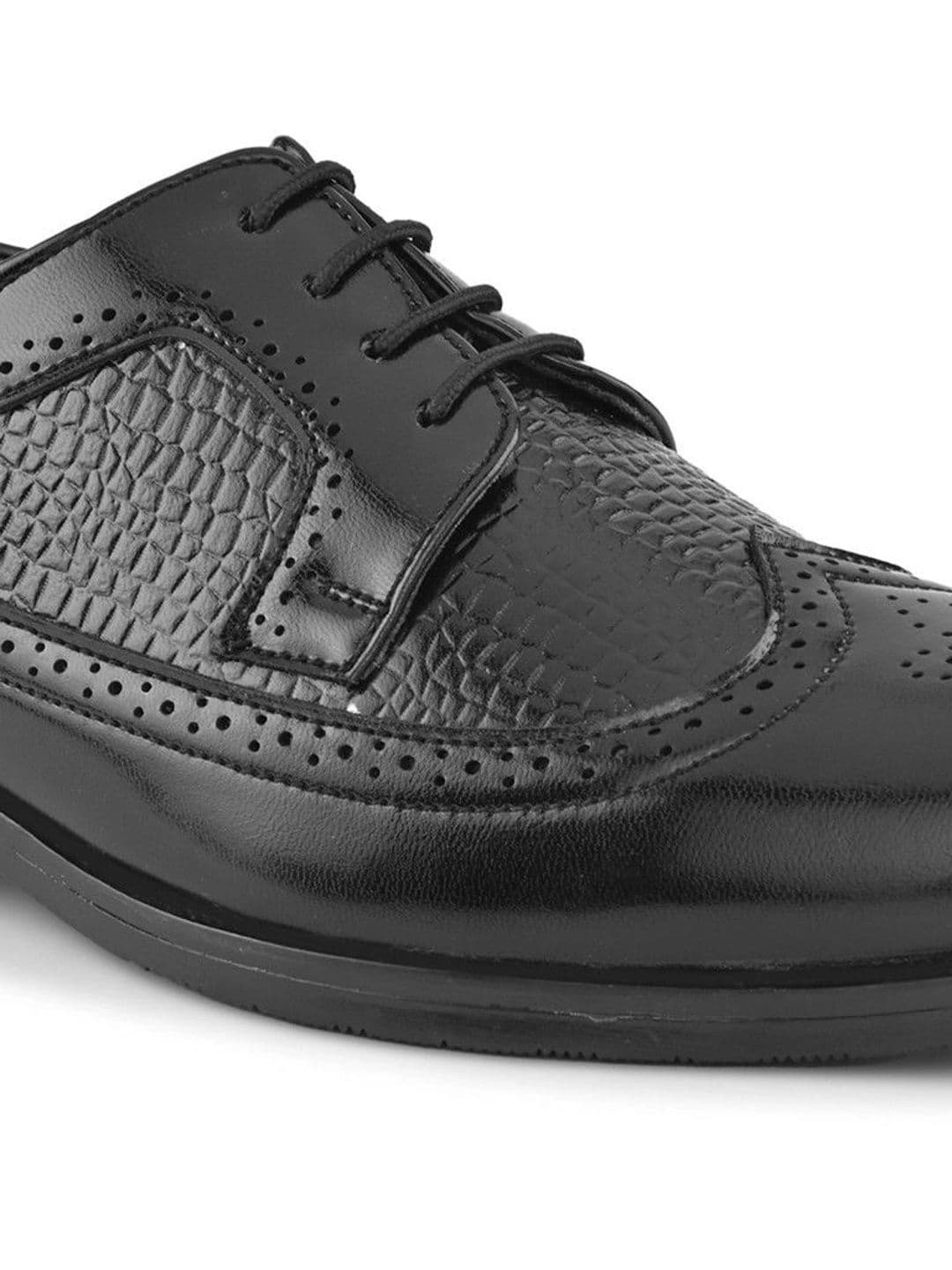 House of Pataudi Men Textured Formal Brogues thumbnail 7