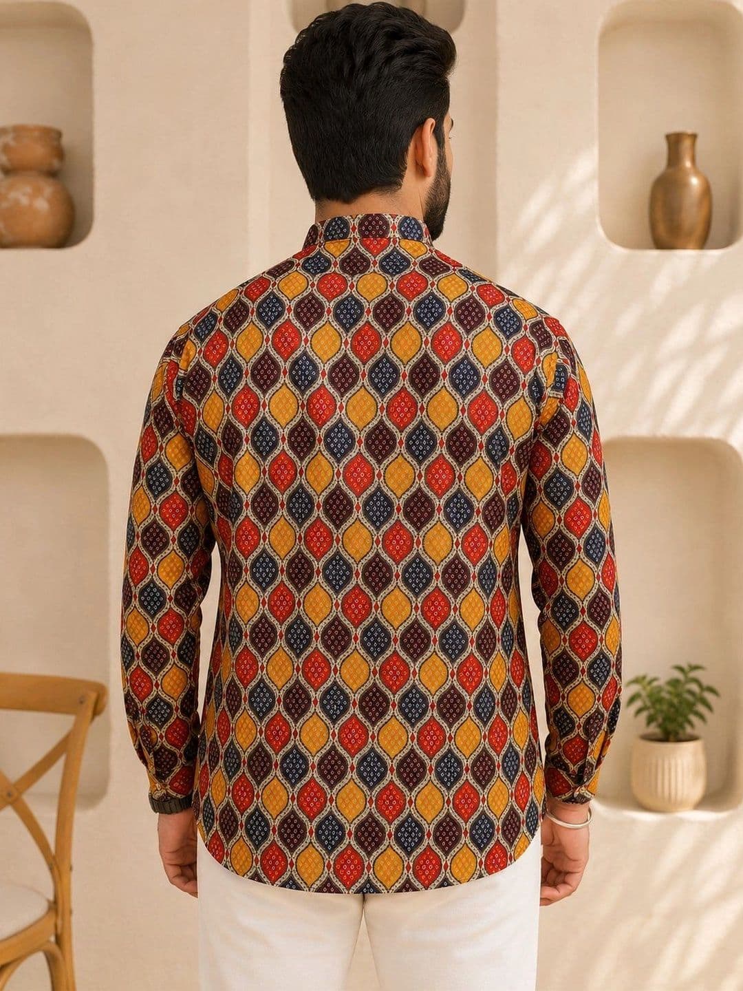 Anouk Men Geometric Printed Kurta thumbnail 2