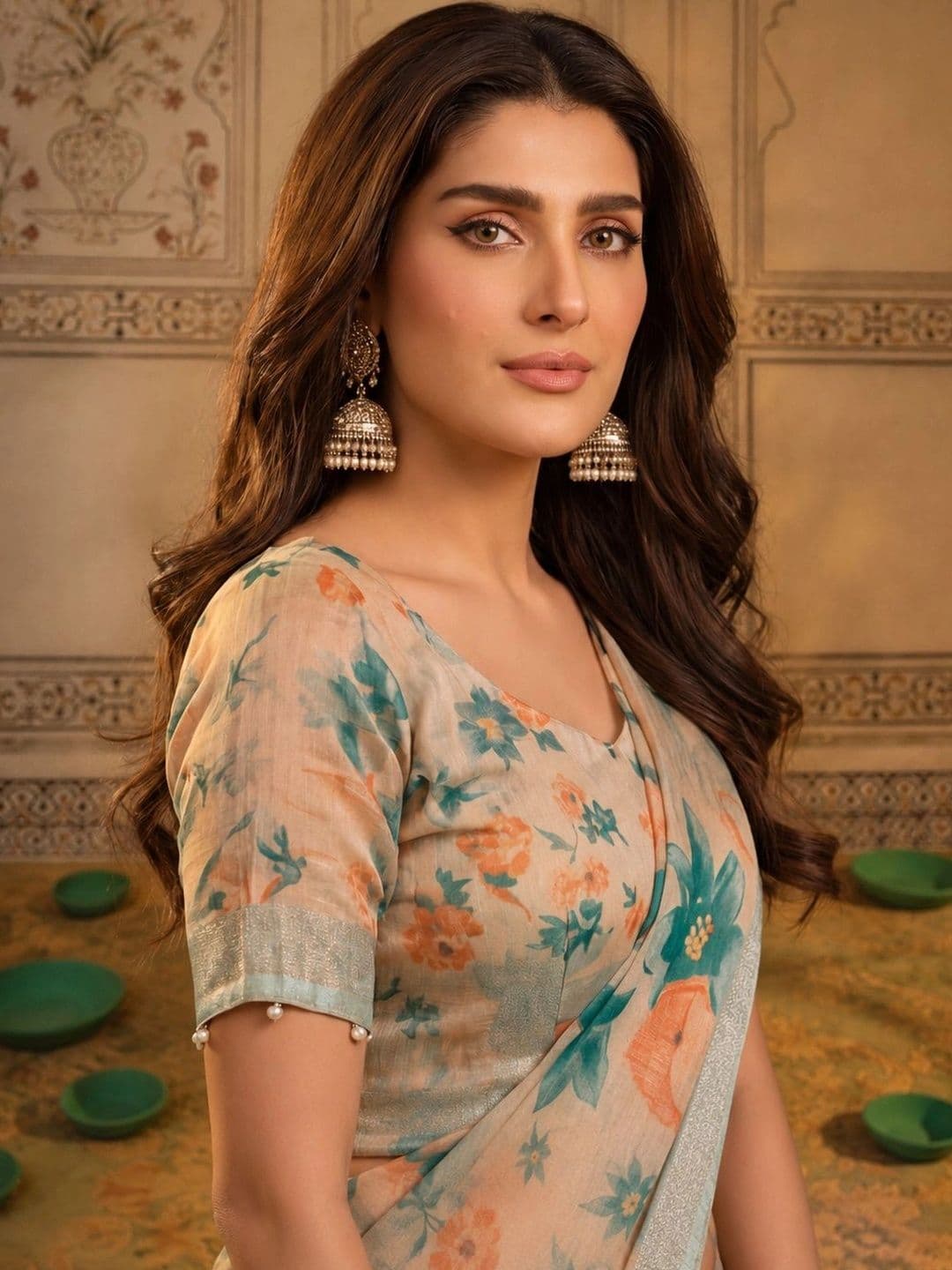 Mitera Women Floral Zari Silk Cotton Fusion Saree thumbnail 4