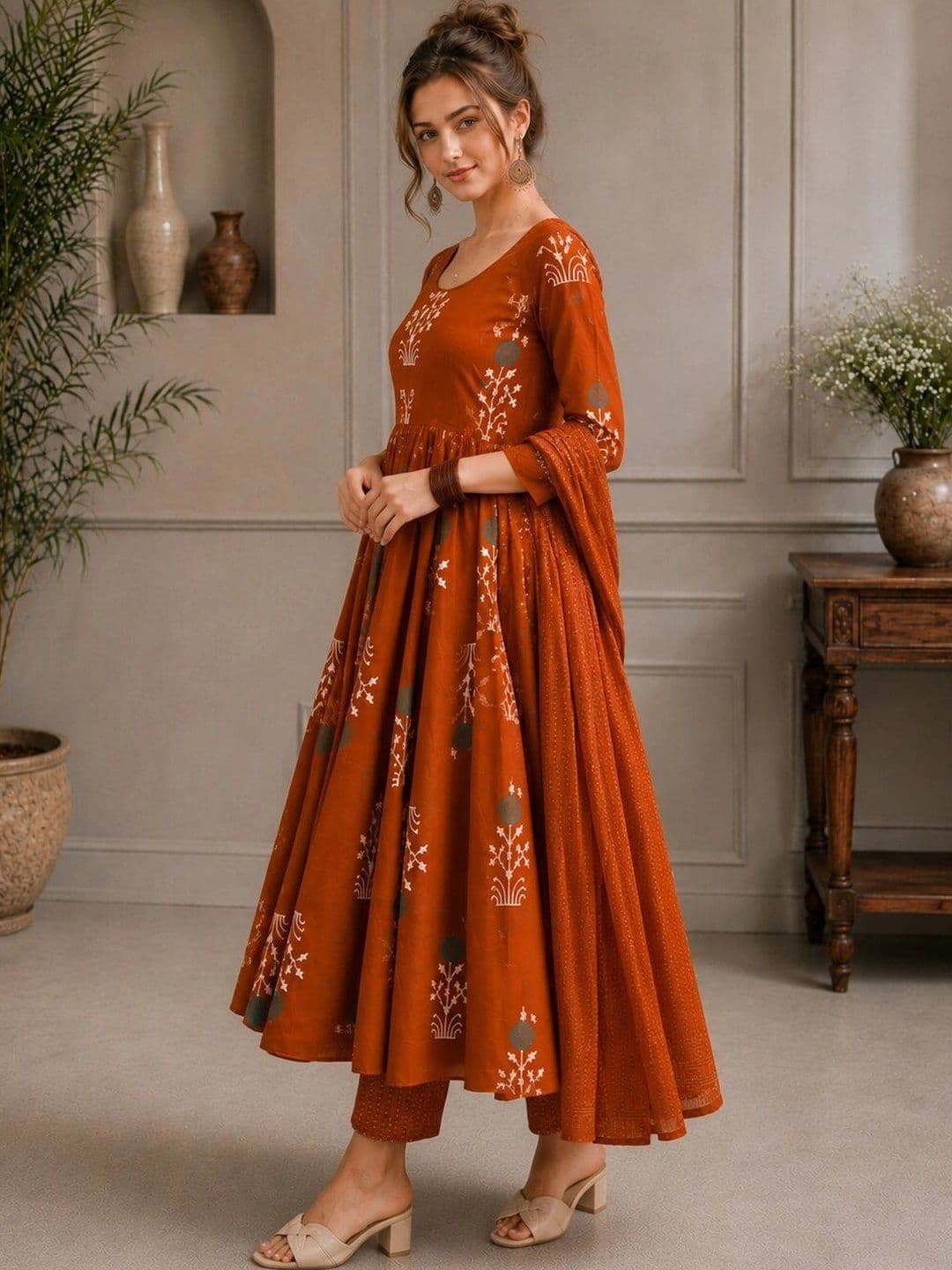 Chhipa Prints Women Ethnic Motifs Printed Regular Kurta with Trousers & With Dupatta thumbnail 6