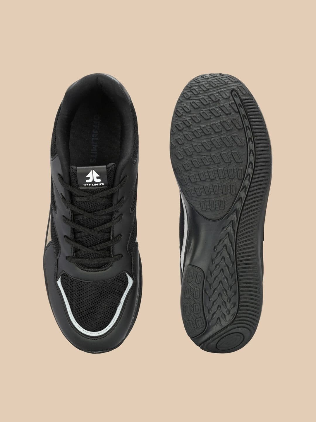 OFF LIMITS Men Black Mesh Running Non-Marking Shoes thumbnail 4