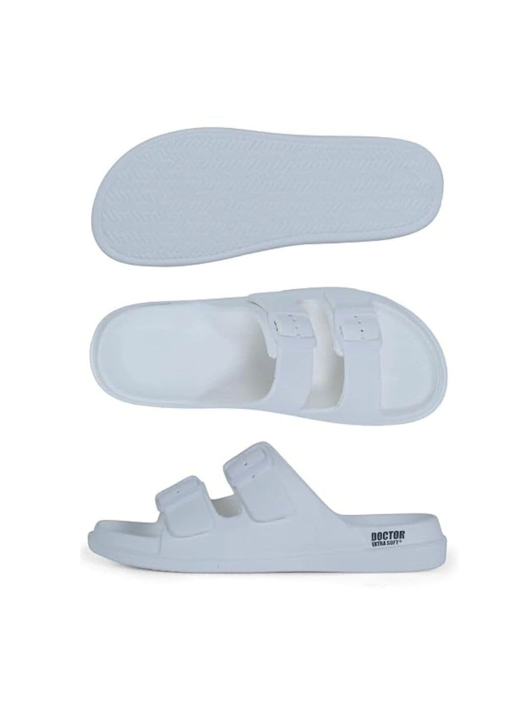 DOCTOR EXTRA SOFT Men Classic Cushion Lightweight Rubber Sliders With Buckle Detail thumbnail 3