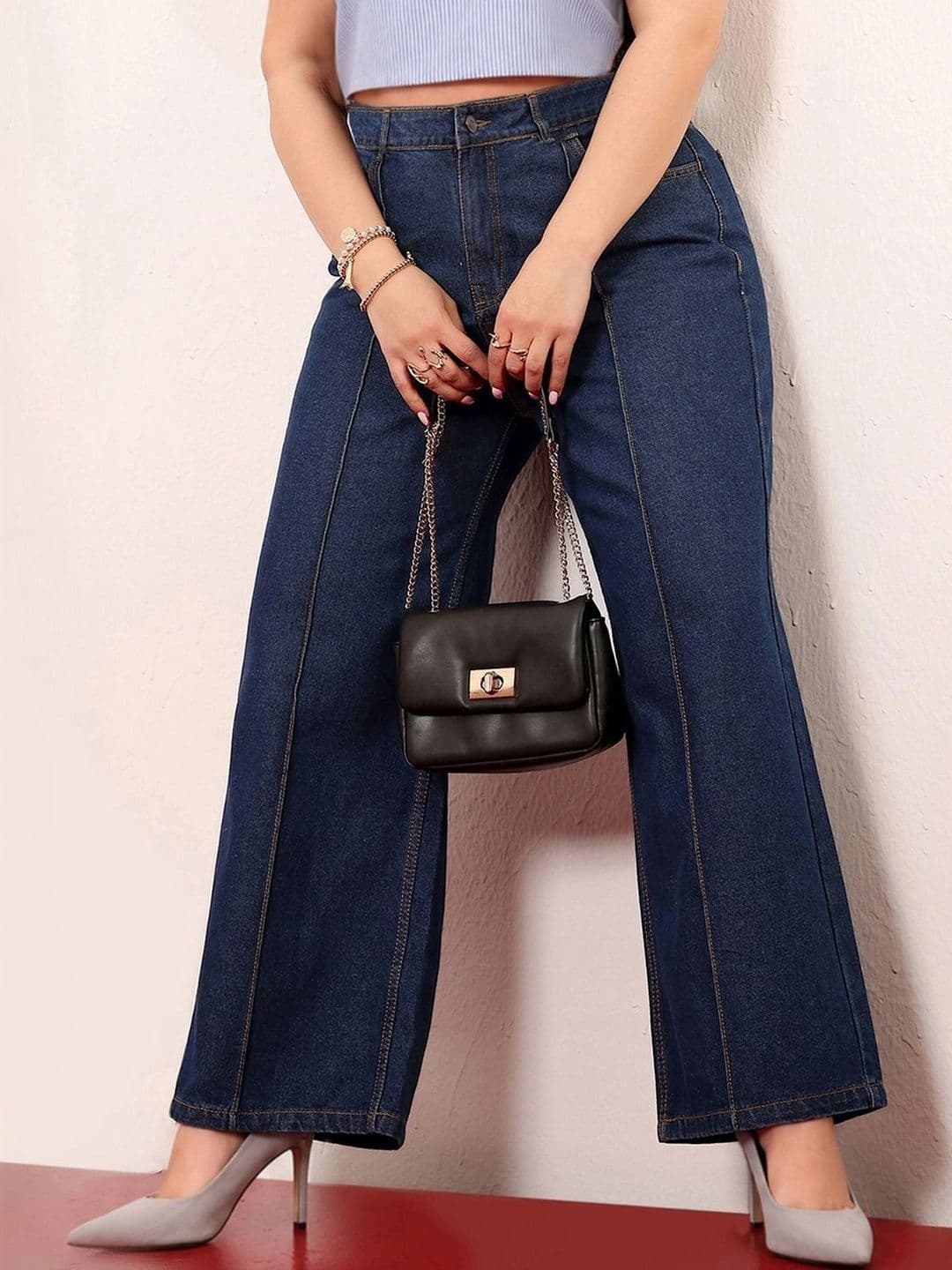 Miss Chase A+ Women Wide Leg High-Rise Heavy Fade Jeans - view 1