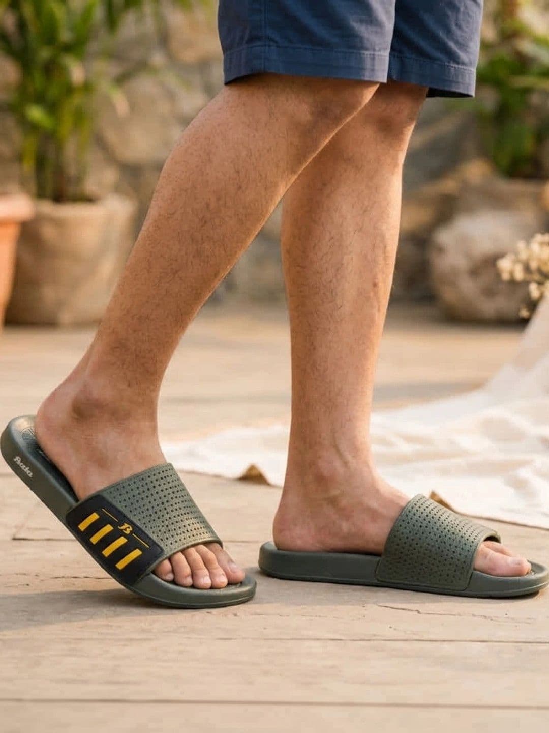 Bata Men Colourblocked Sliders thumbnail 2