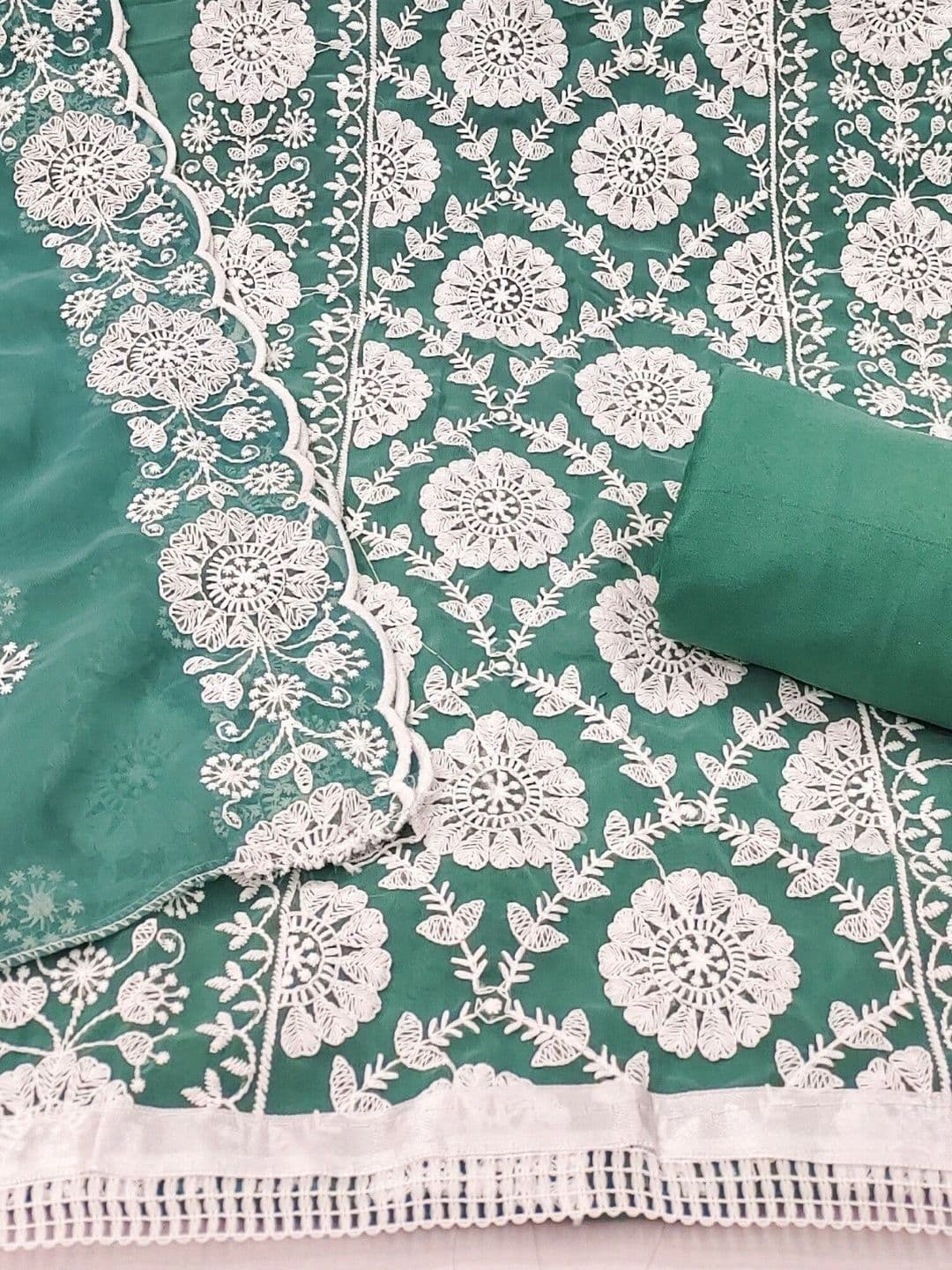LeeliPeeri Designer Embroidered Unstitched Dress Material thumbnail 3