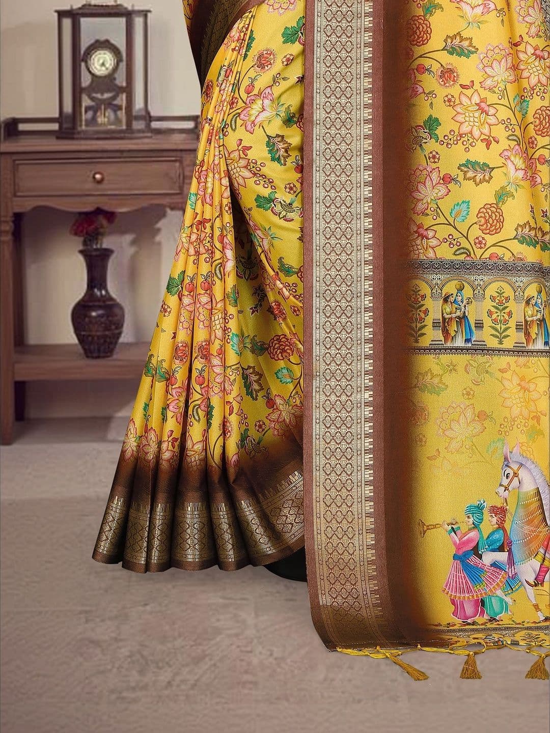 VS MALL Floral Silk Cotton Saree thumbnail 2