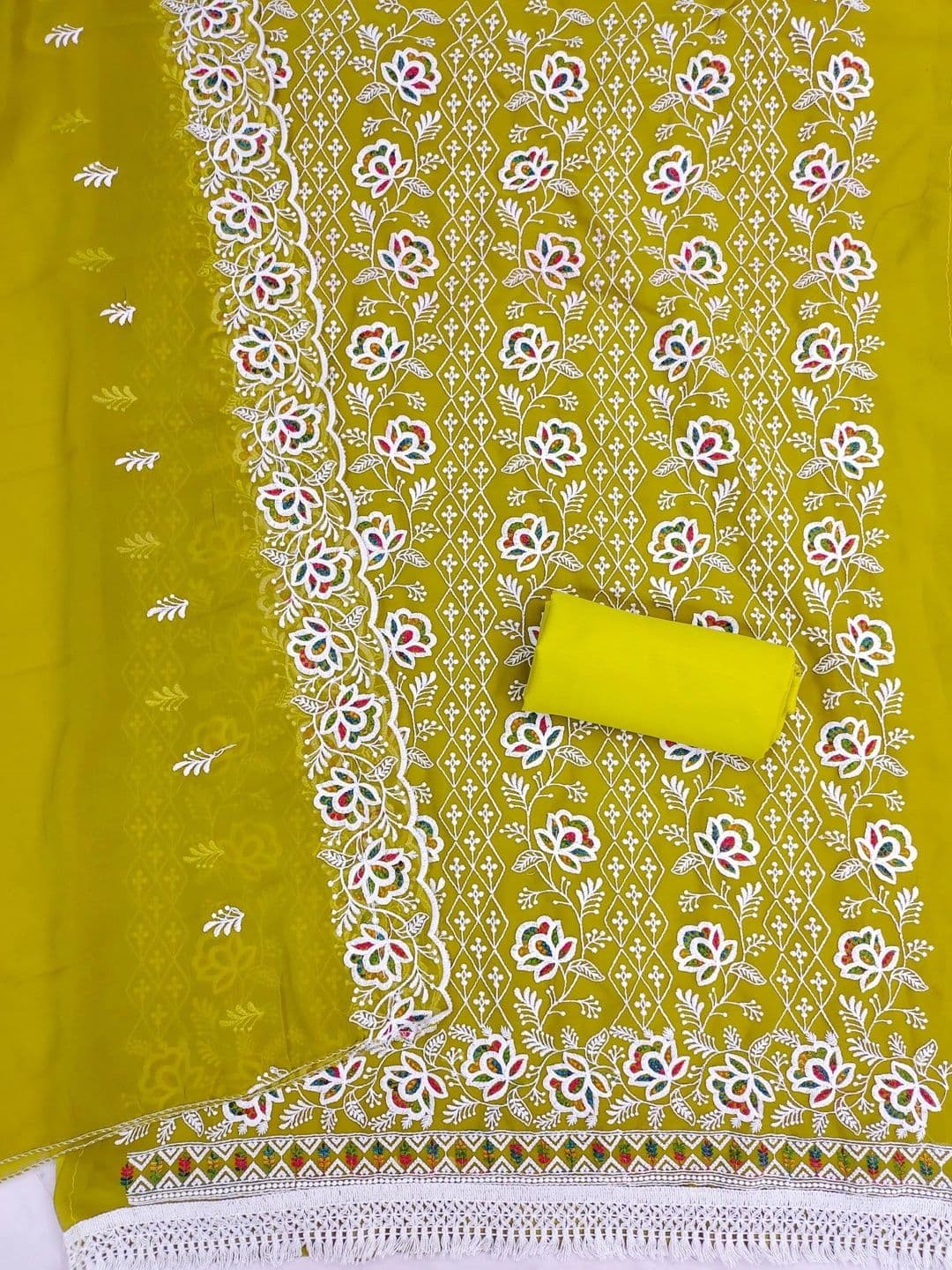 LeeliPeeri Designer Embroidered Unstitched Dress Material thumbnail 4