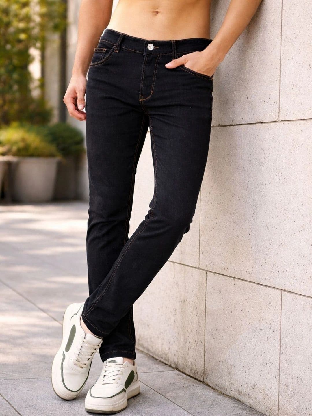 Mast & Harbour Men Regular Fit Mid-Rise Stretchable Jeans - view 1