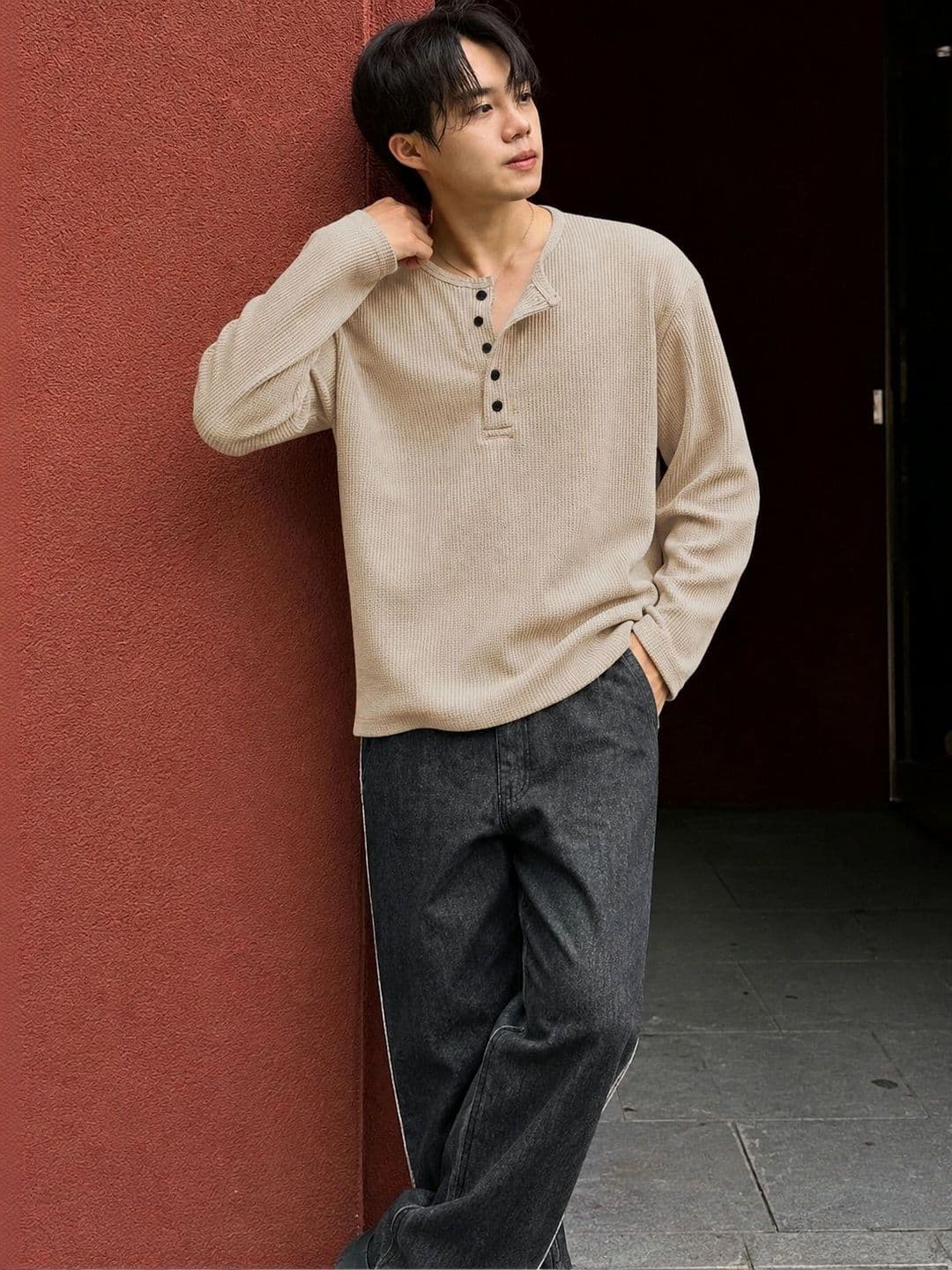 HOODLER Men Henley Neck T-shirt thumbnail 4