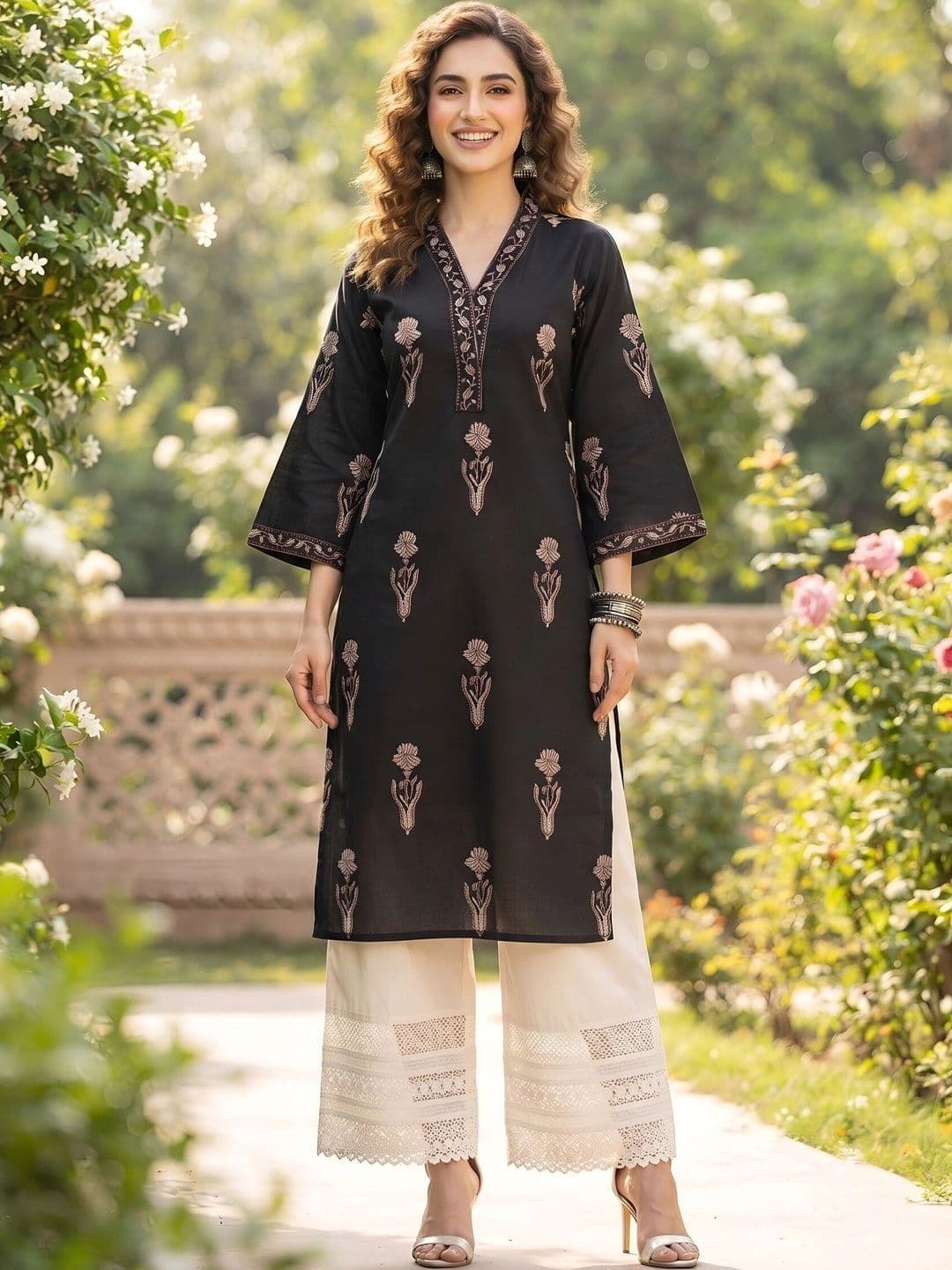 Nayo Women Ethnic Motifs Printed Floral Kurta thumbnail 5
