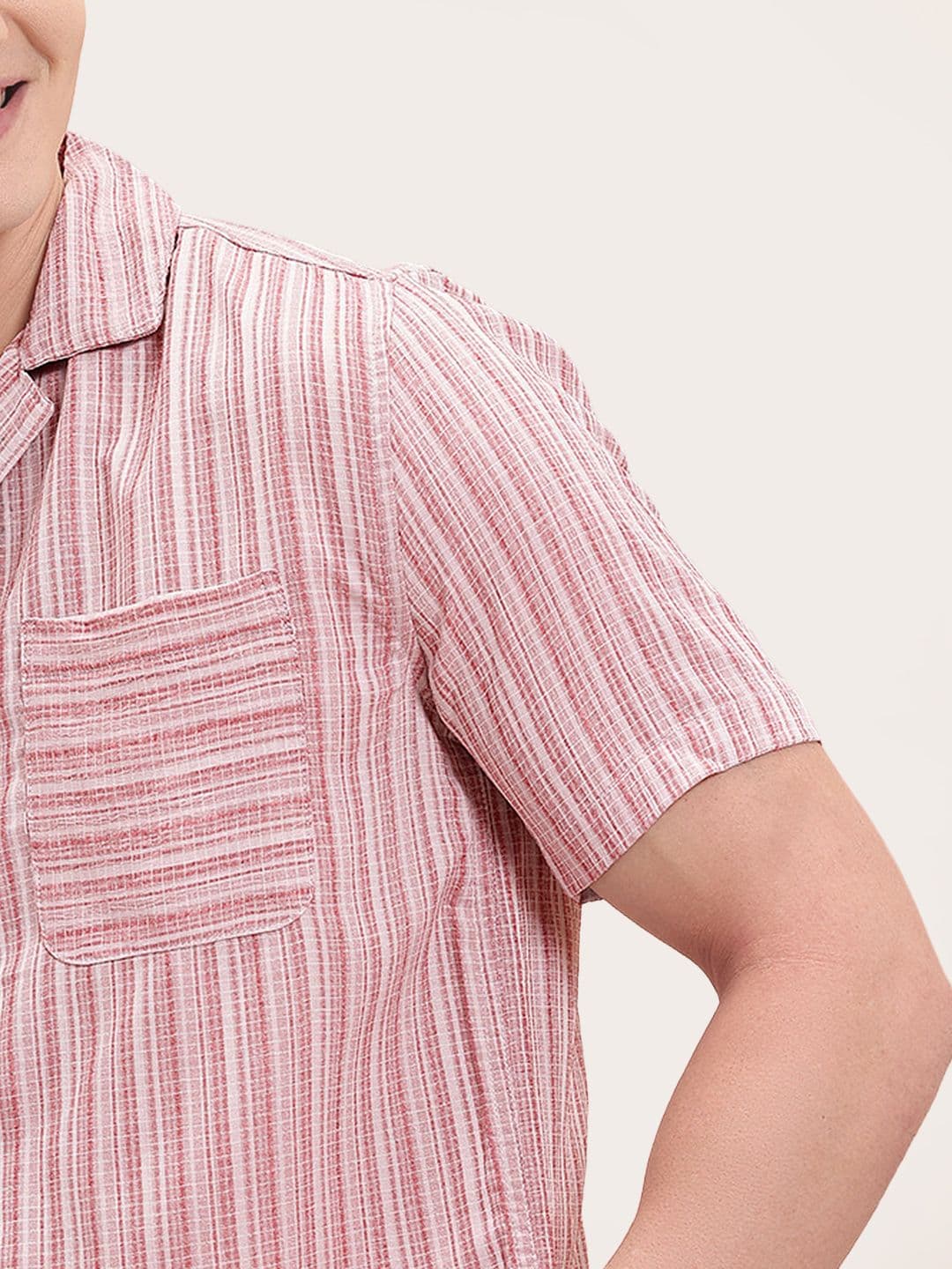 Mast & Harbour Easy Drape Textured Stripe Shirt thumbnail 4