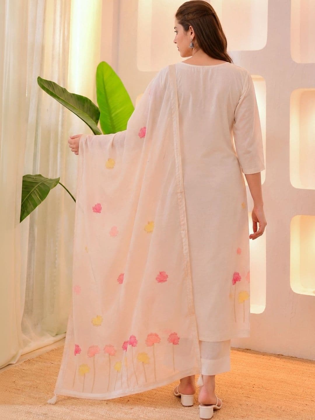 LeeliPeeri Designer Women Floral Regular Thread Work Kurta with Trousers & With Dupatta thumbnail 6