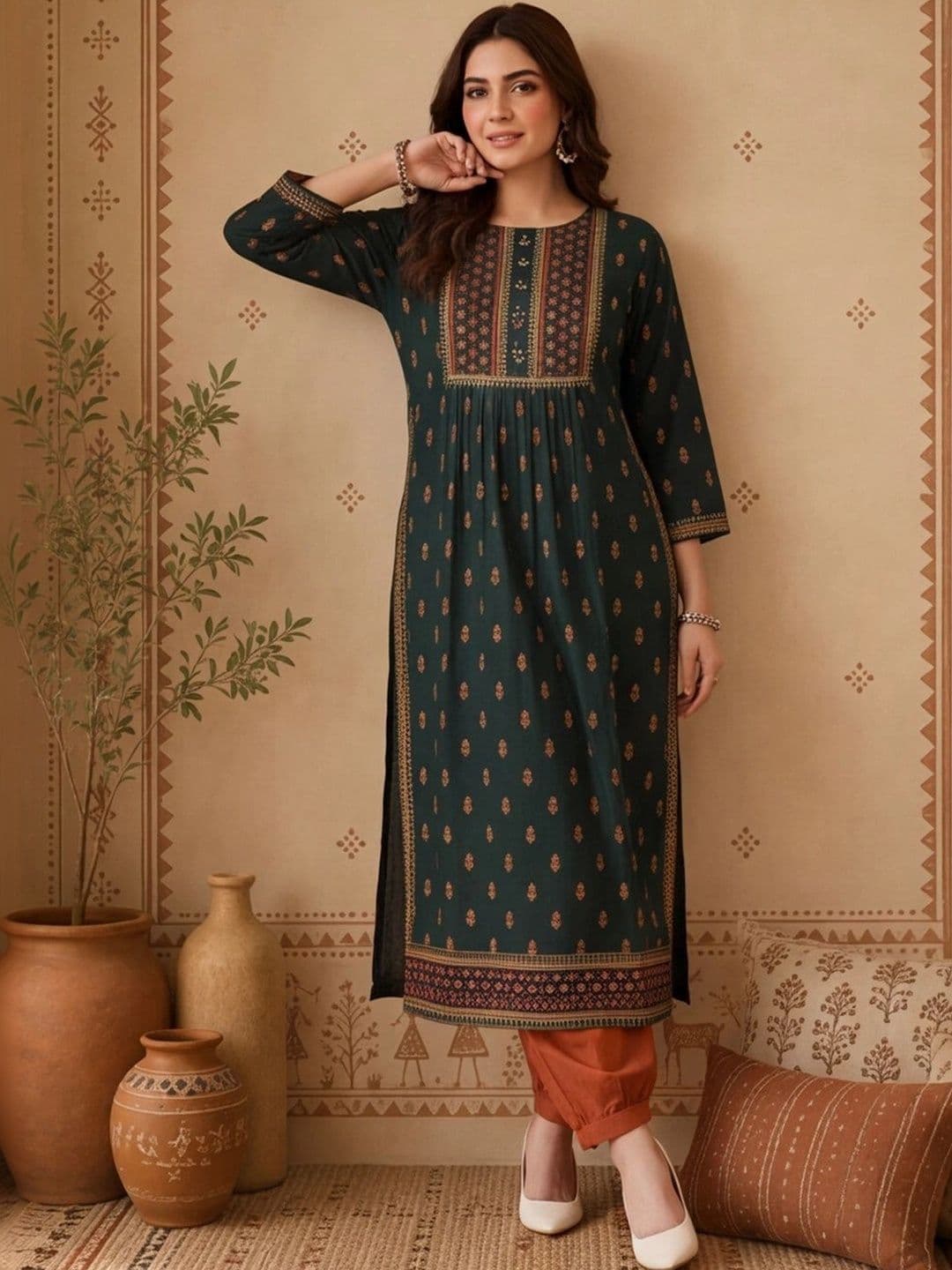 Anouk Women Ethnic Motifs Printed Kurta - view 1
