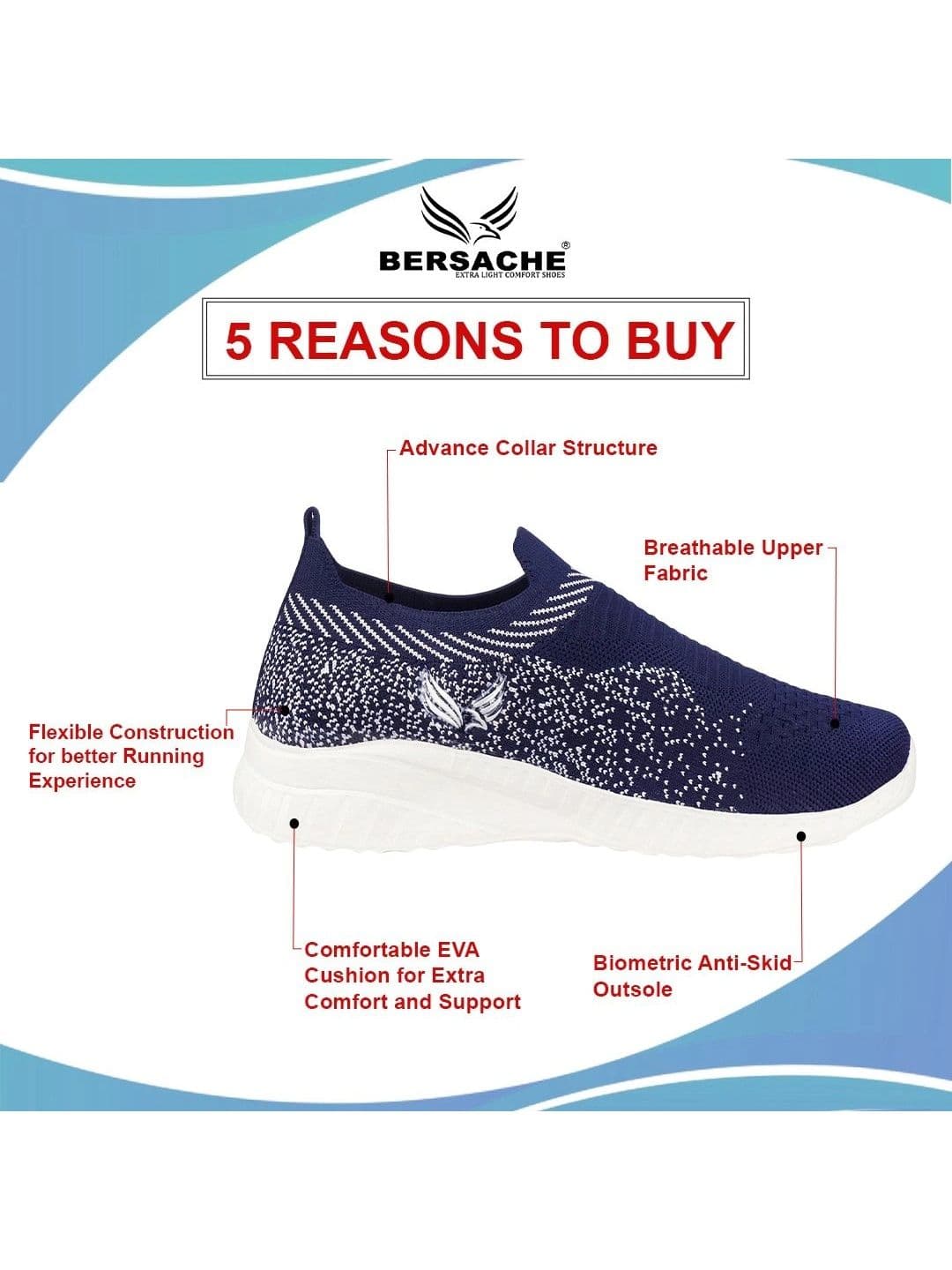 BERSACHE Women Textile Walking Shoes thumbnail 7