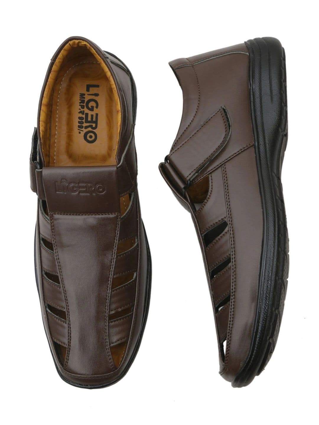 LIGERONATION Men Leather Shoe-Style Sandals thumbnail 7