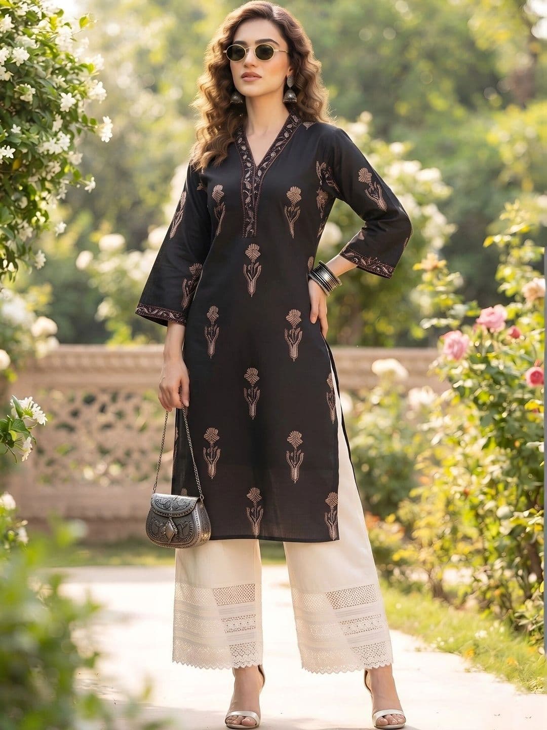Nayo Women Ethnic Motifs Printed Floral Kurta thumbnail 7