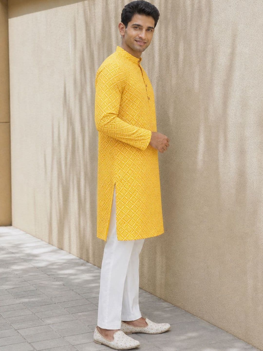 Anouk Printed Band Collar Straight Long Kurta thumbnail 6