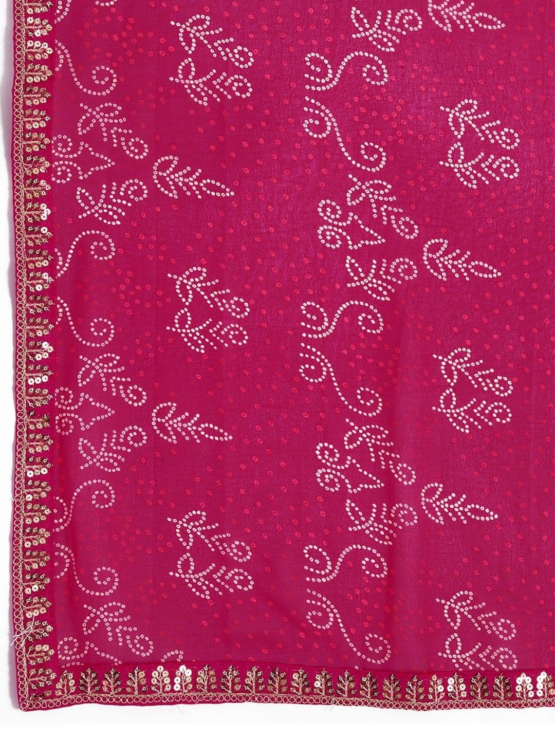 Anouk Rustic Bandhani Sequinned Poly Georgette Designer Bandhani Saree thumbnail 4