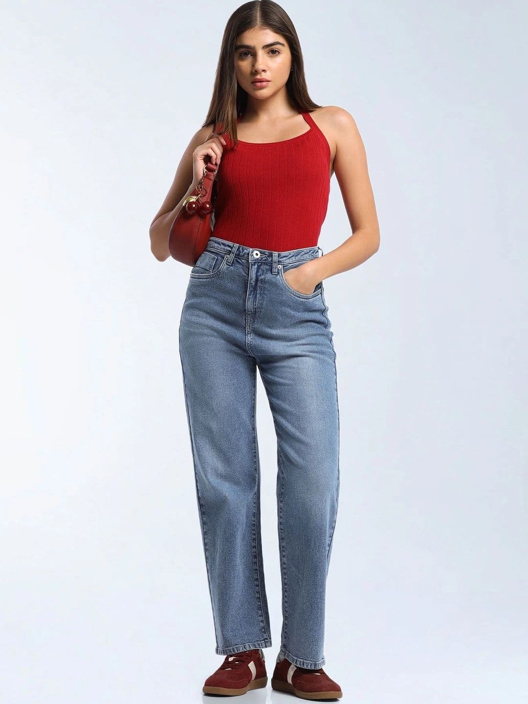 Flying Machine Women Straight Fit High-Rise Light Fade Stretchable Jeans - view 1