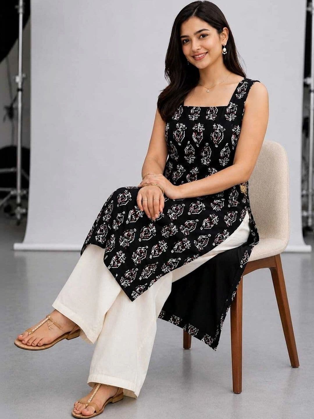 HERE&NOW Women Ethnic Motifs Printed Kurta thumbnail 3