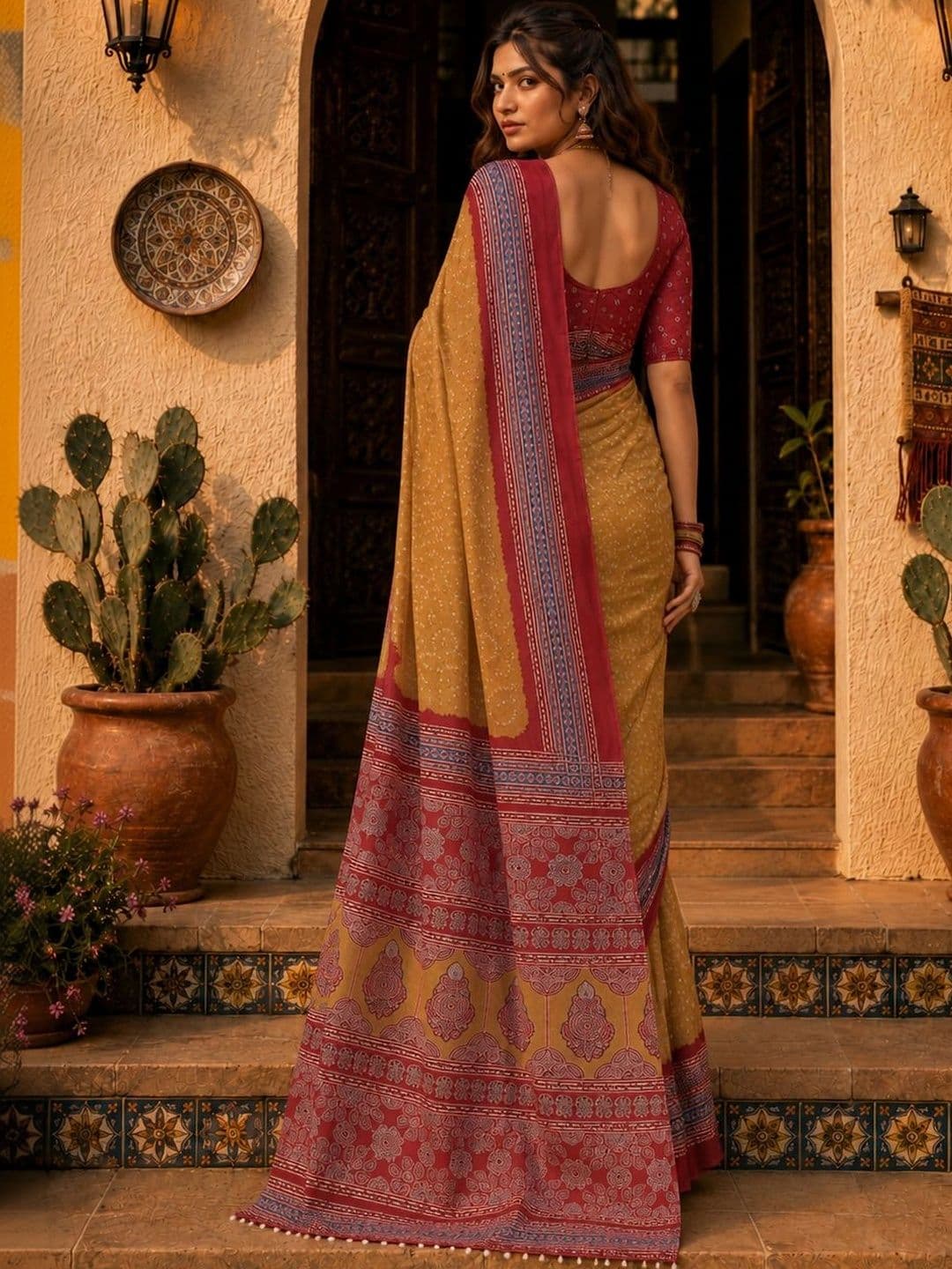 NIWAA Bandhani Silk Blend Bandhani Saree thumbnail 4