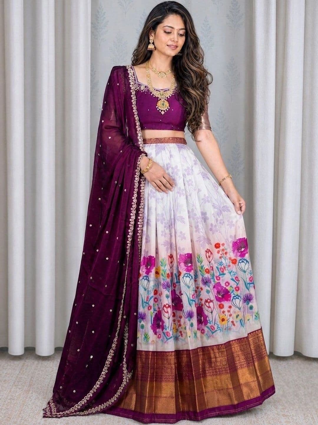 FABRELLA Women Unstitched Lehenga & Blouse With Dupatta - view 1