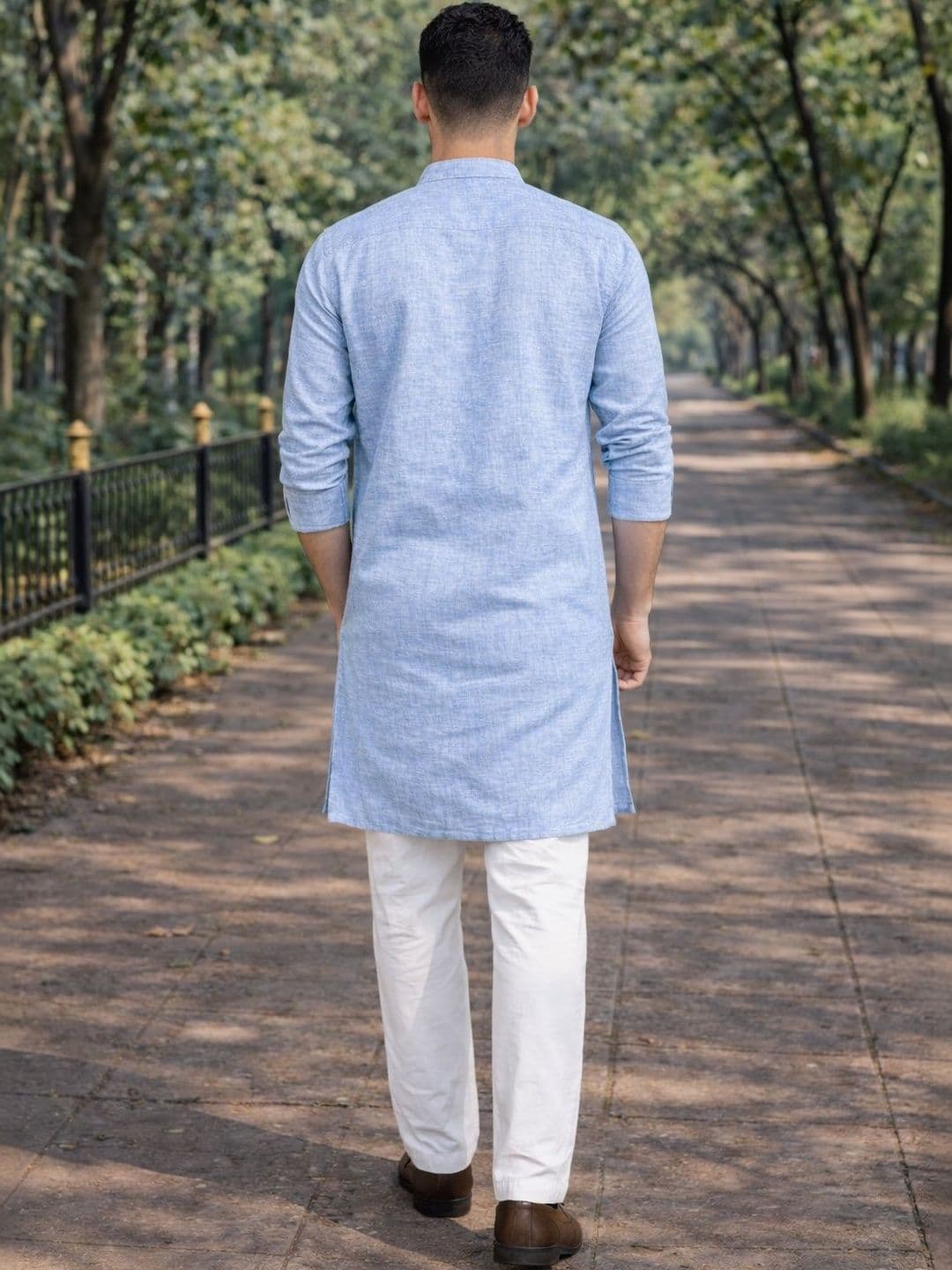 Anouk Men Cotton Linen Long Kurta thumbnail 5
