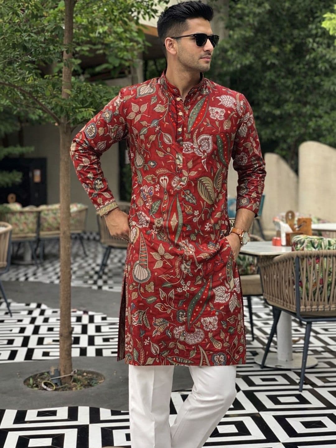 Anouk Men Floral Printed Indie Florals Kurta thumbnail 5