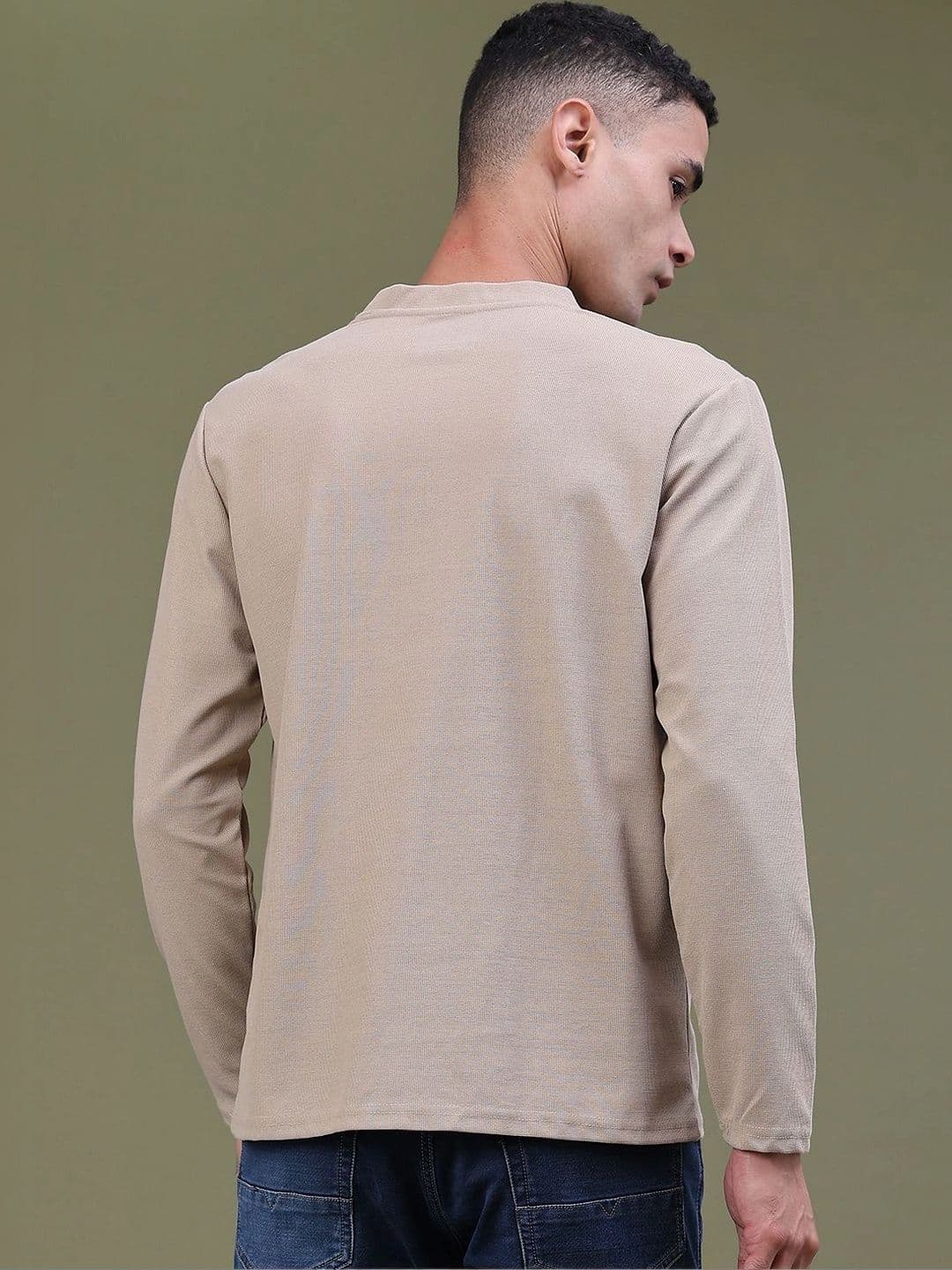 LIMEROAD Men Brand Logo Henley Neck T-shirt thumbnail 6
