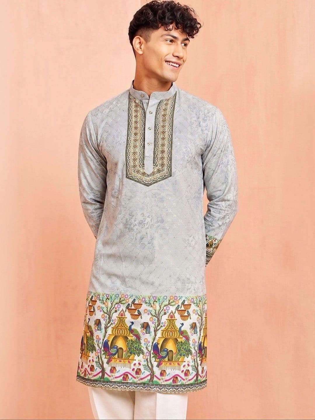 VELKYNOX Men Embroidered Thread Work Kurta thumbnail 3