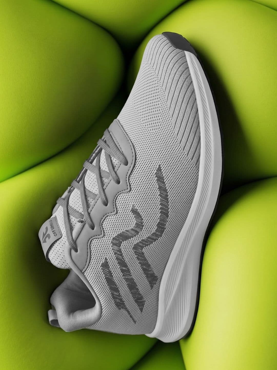 OFF LIMITS Men Grey Textured Mesh Non-Marking Running Sports Shoes - view 1