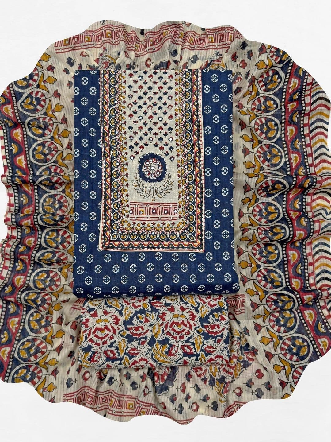 Mitera Printed Pure Cotton Unstitched Dress Material thumbnail 3