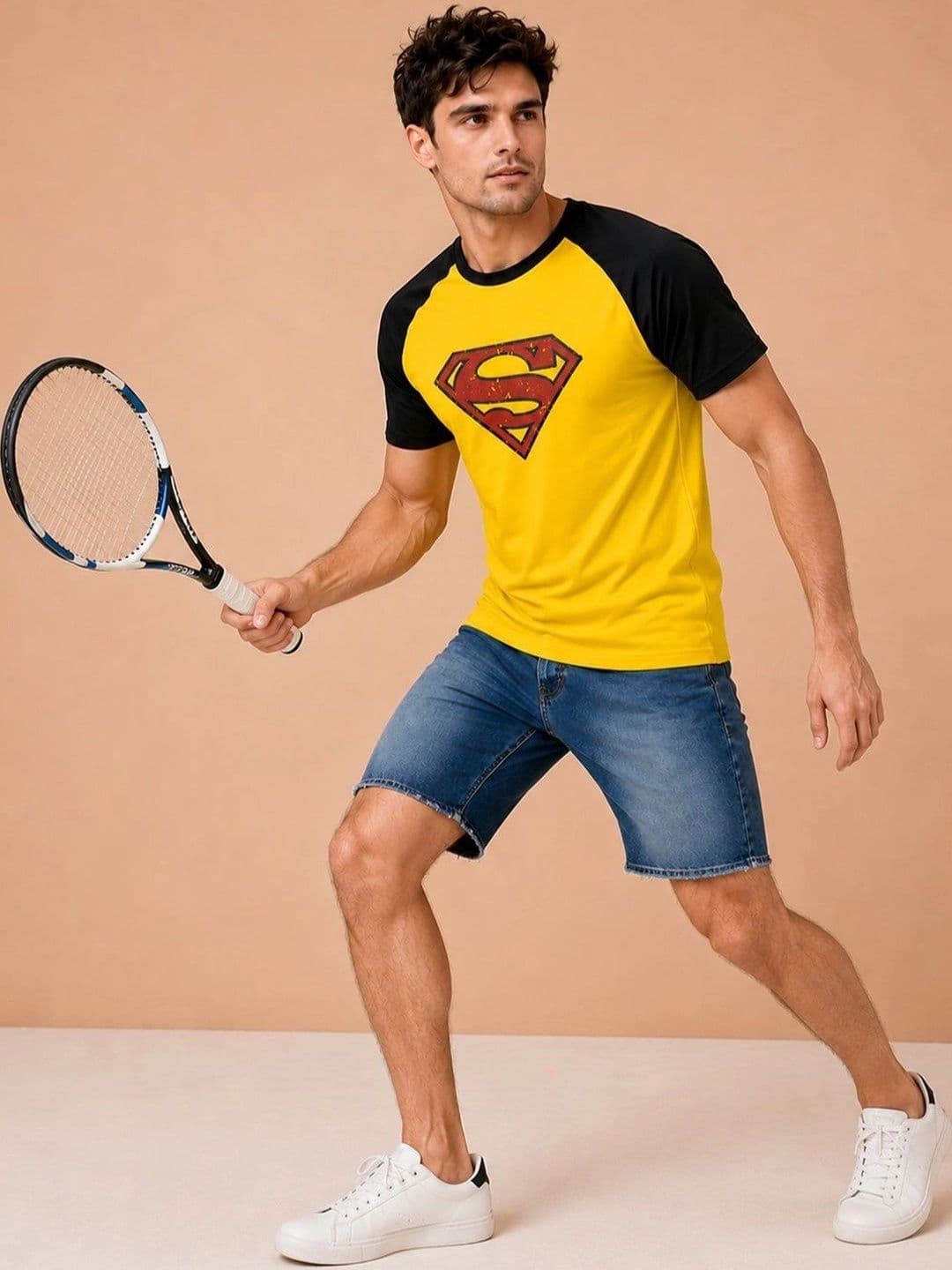 TEDWOODS Men Brand Logo Superman Colourblocked T-shirt thumbnail 4