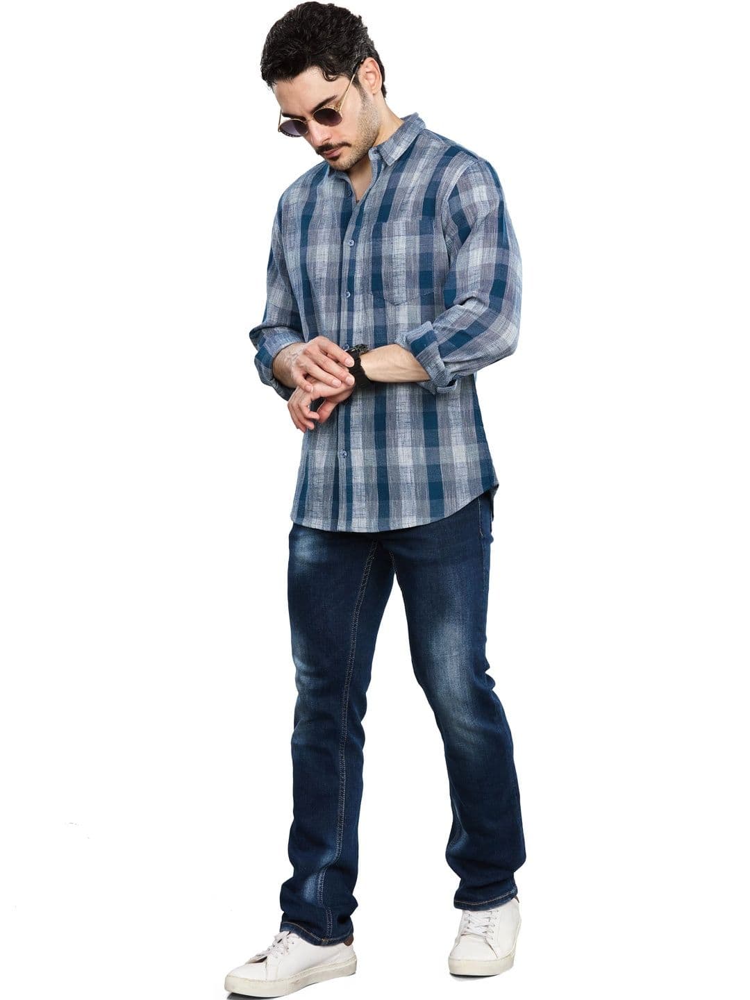 Mast & Harbour Men Gingham Checks Checked Casual Shirt thumbnail 2