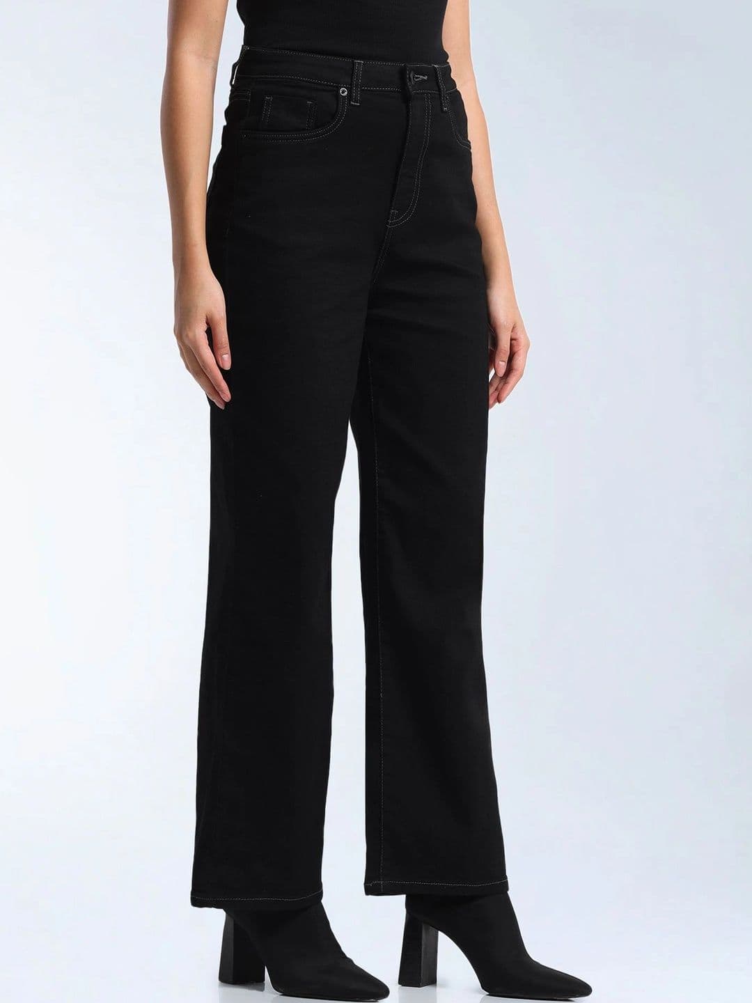 Flying Machine Women Wide Leg High-Rise Stretchable Jeans thumbnail 7