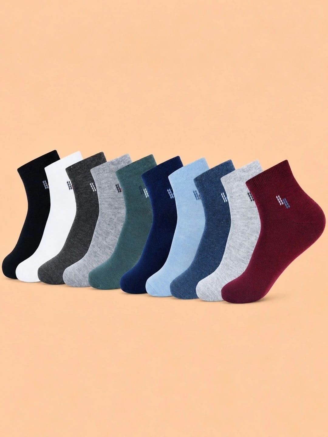 ADDOSSO Men Pack of 10 Cotton Assorted Ankle Length Socks - view 1