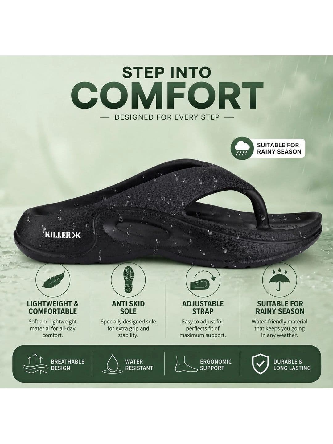Killer Men Thong Flip-Flops thumbnail 3