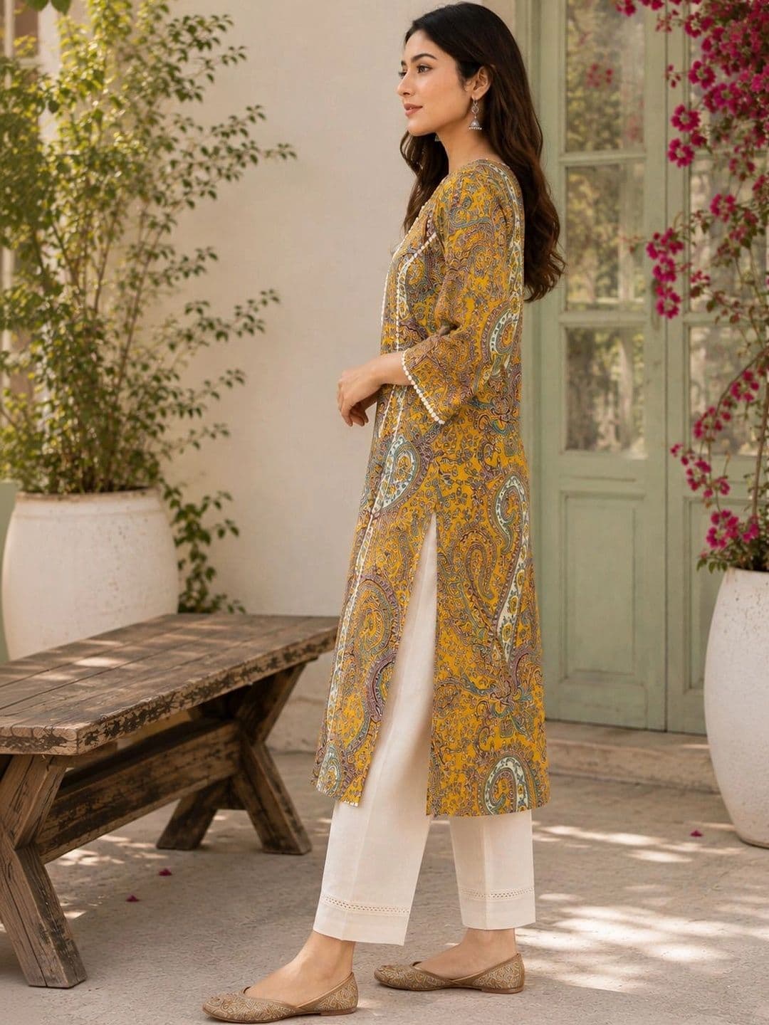 Hunaiza Women Paisley Printed Kurta thumbnail 2