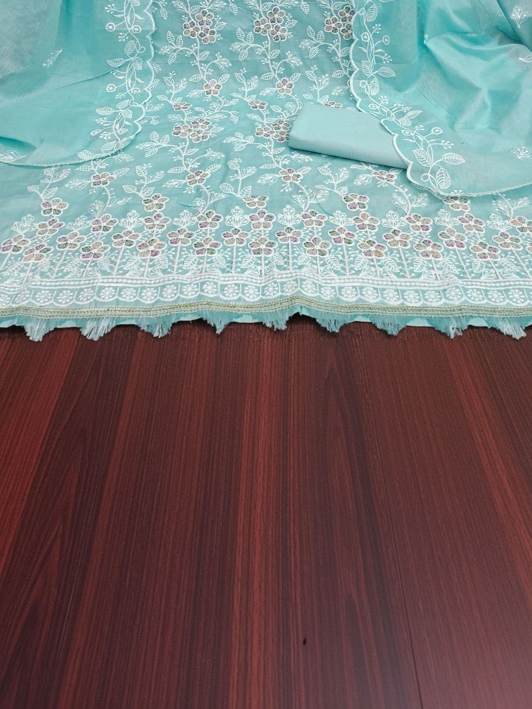 LeeliPeeri Designer Embroidered Unstitched Dress Material thumbnail 4