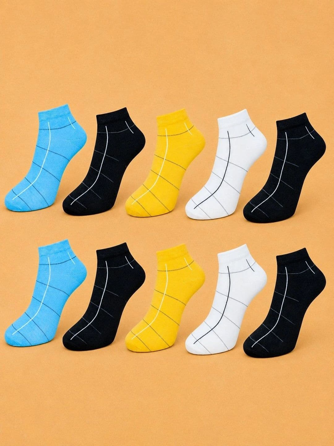 ADDOSSO Men Pack of 10 Cotton Assorted Patterned Ankle Length Socks - view 1