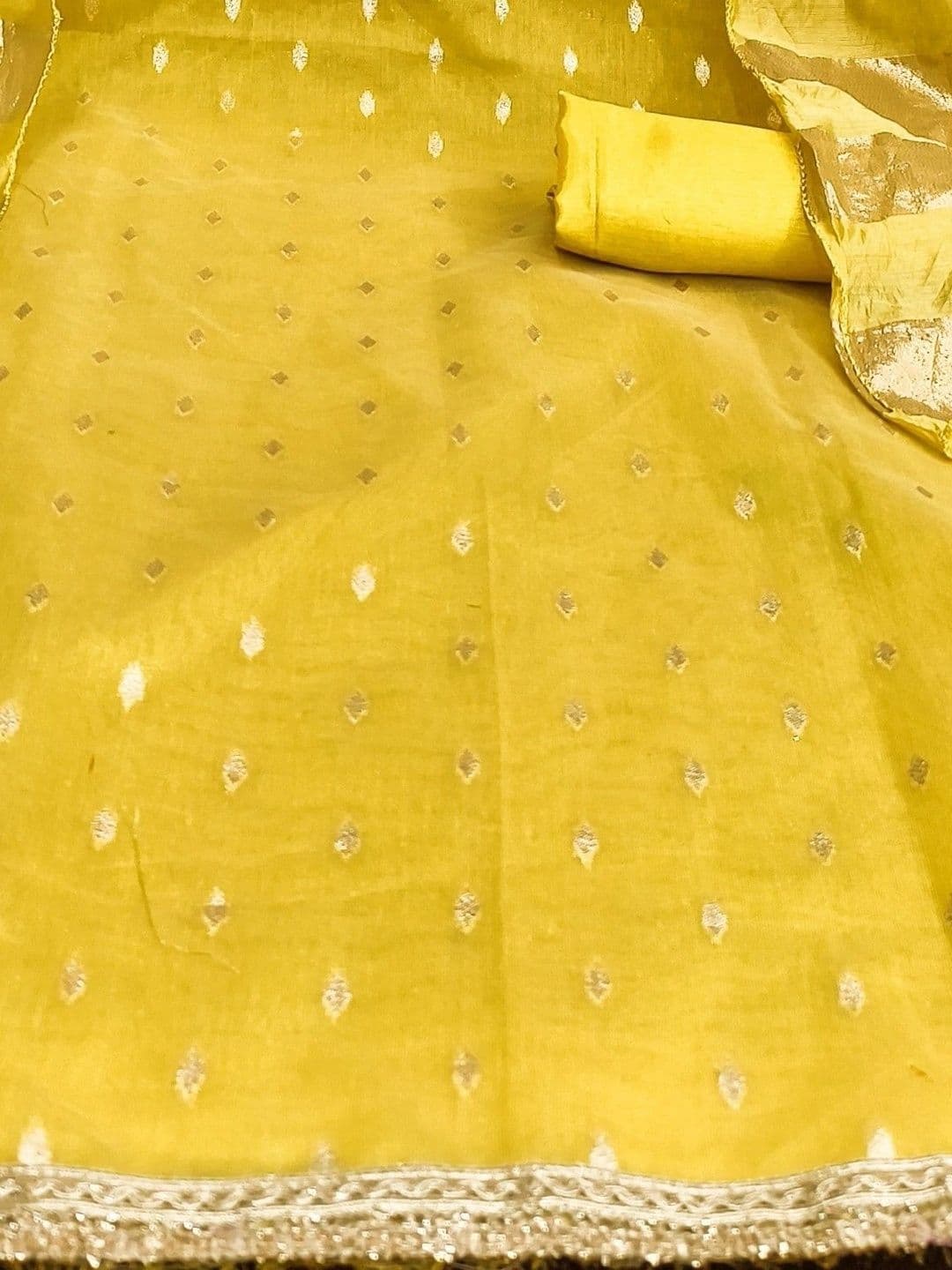 LeeliPeeri Designer Embroidered Art Silk Unstitched Dress Material thumbnail 4