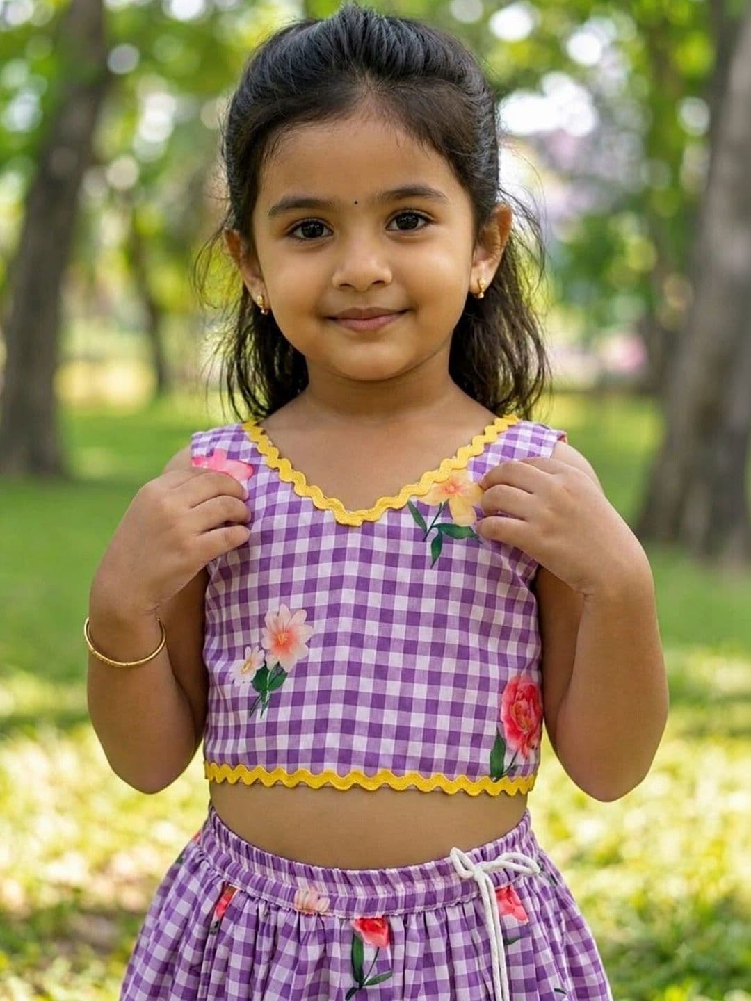 SAKA DESIGNS Girls Printed Ready to Wear Lehenga & thumbnail 5